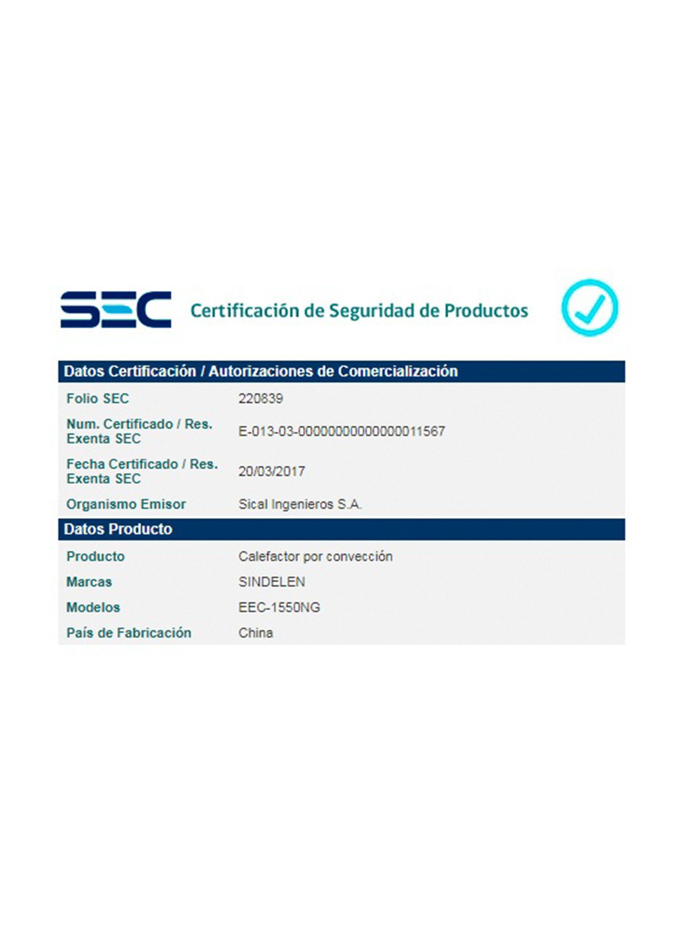 Estufa Infrarroja Sindelen EEC-1550NG 1500W-3