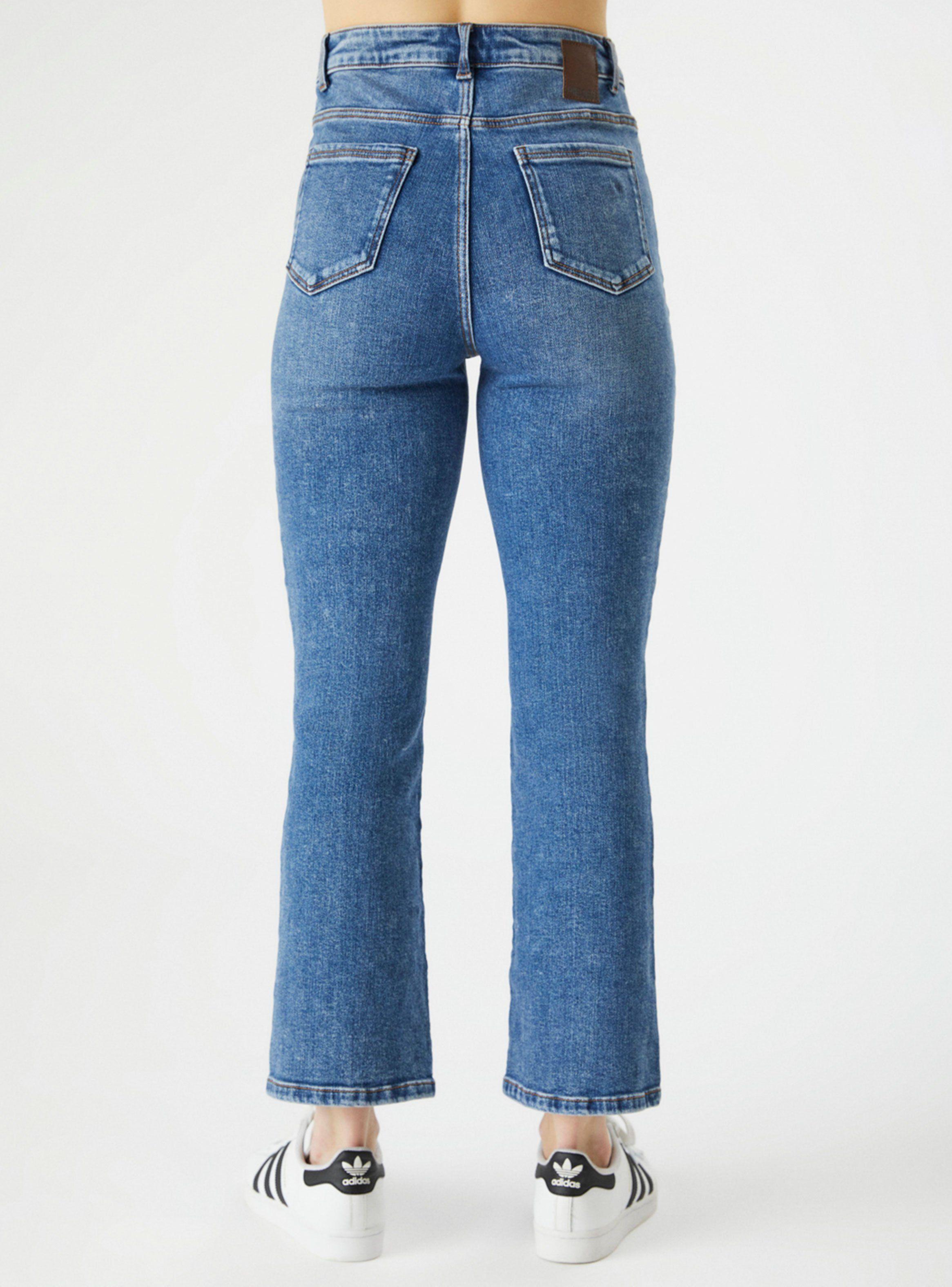 Jeans Liso Tiro Alto Azul-1