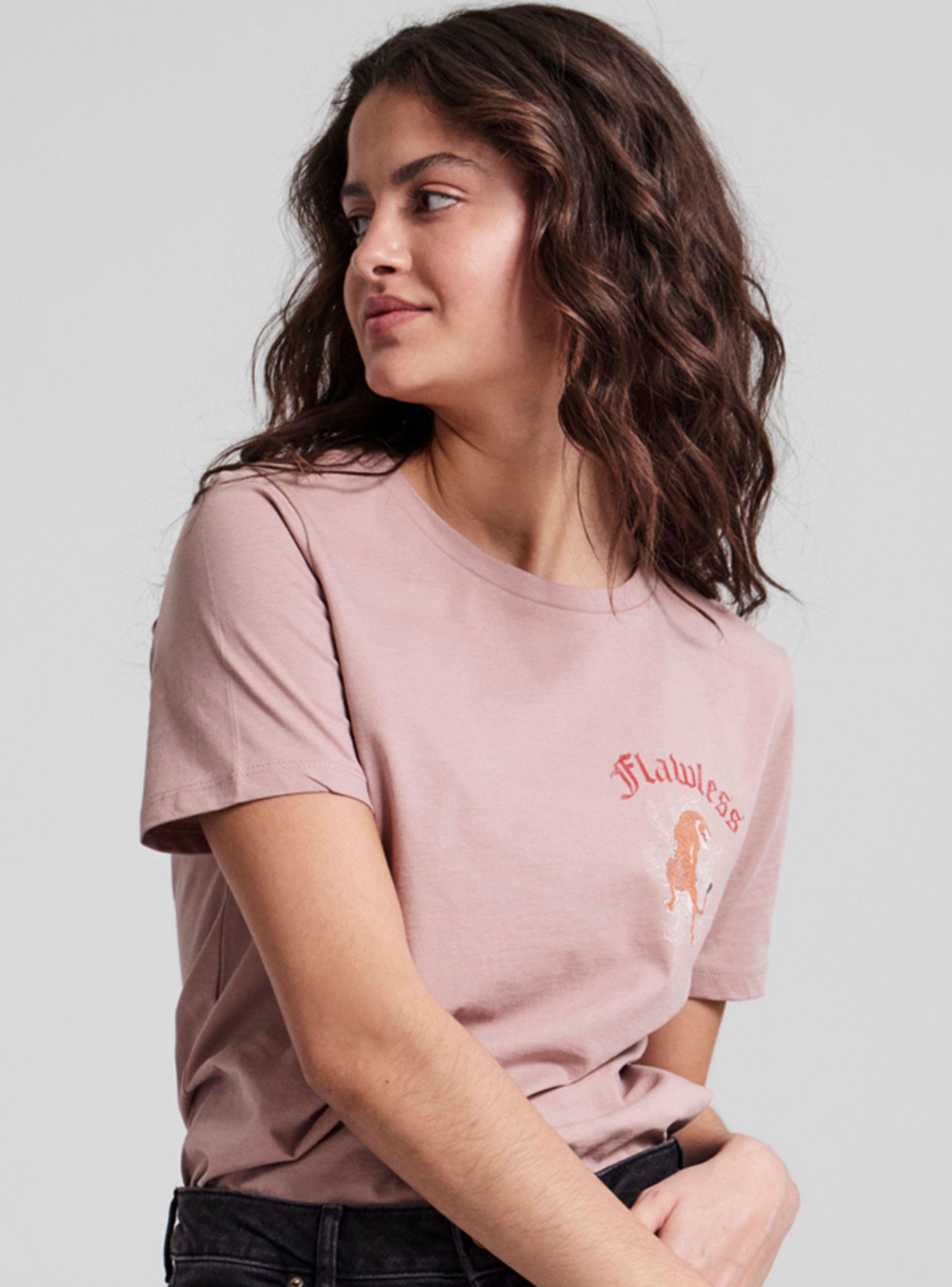 Polera Negra Manga Corta Print Pieces-0