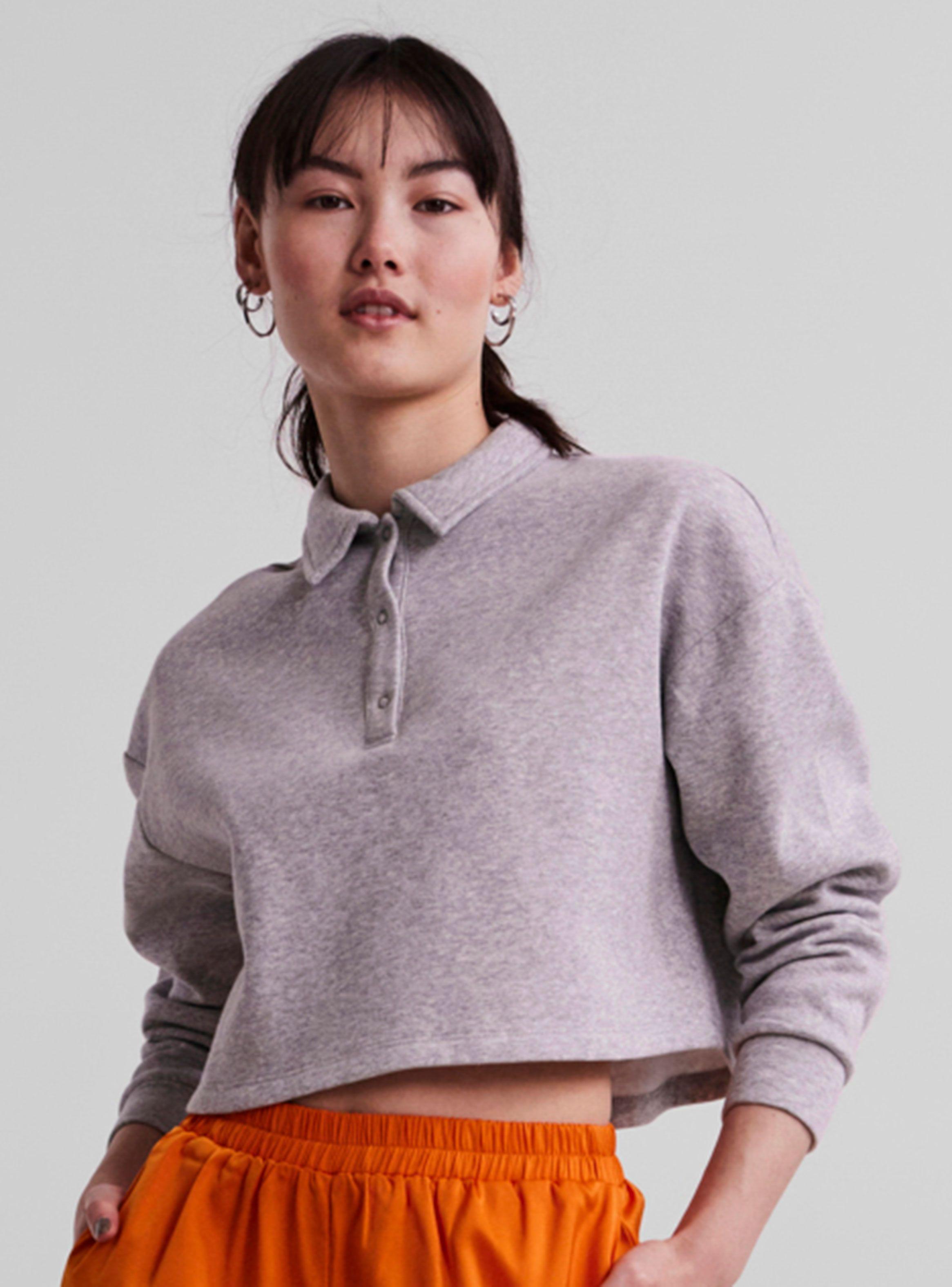 Polera Gris Claro Manga Larga-0