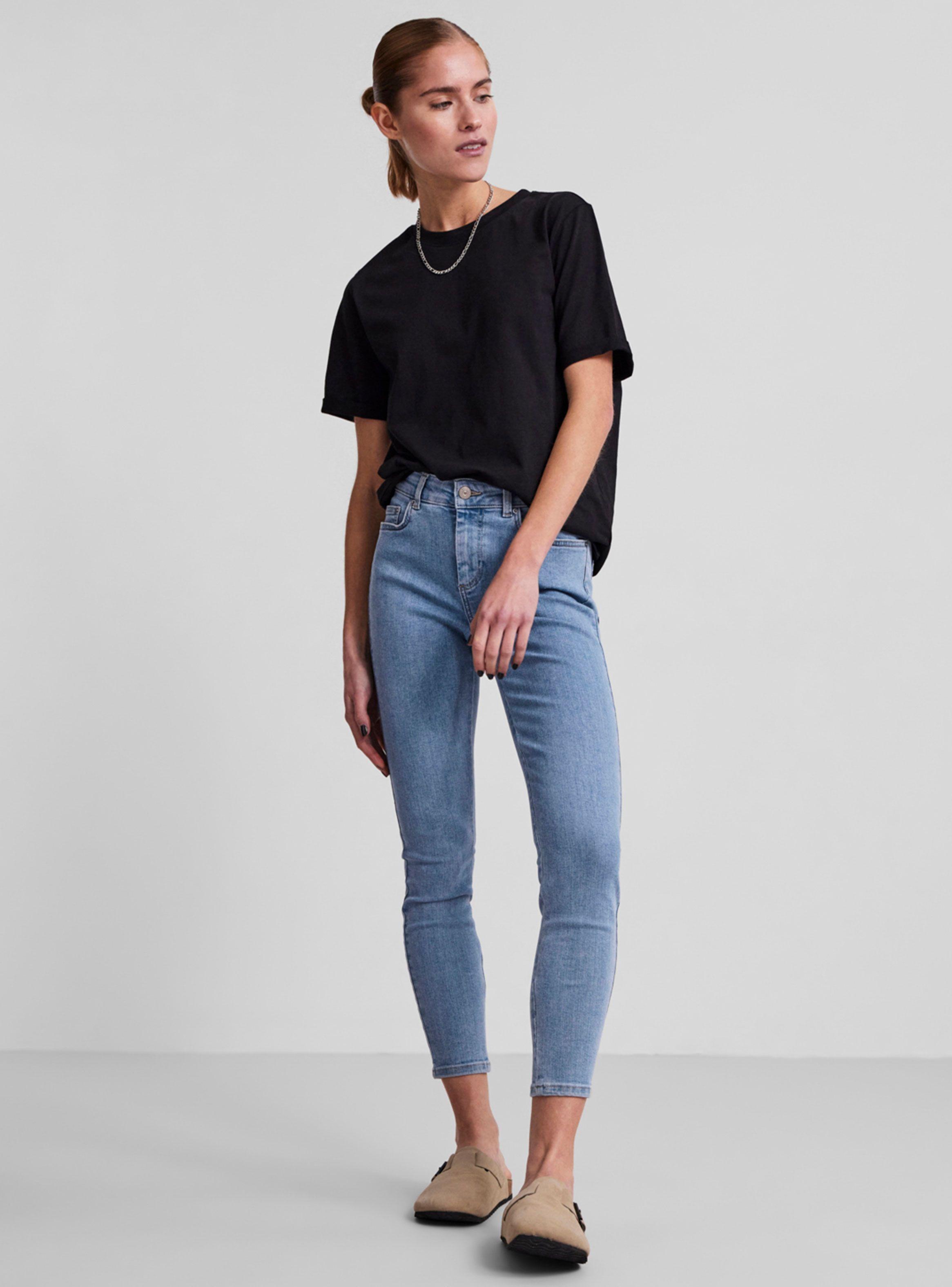Jeans liso Azul Claro Pieces-3
