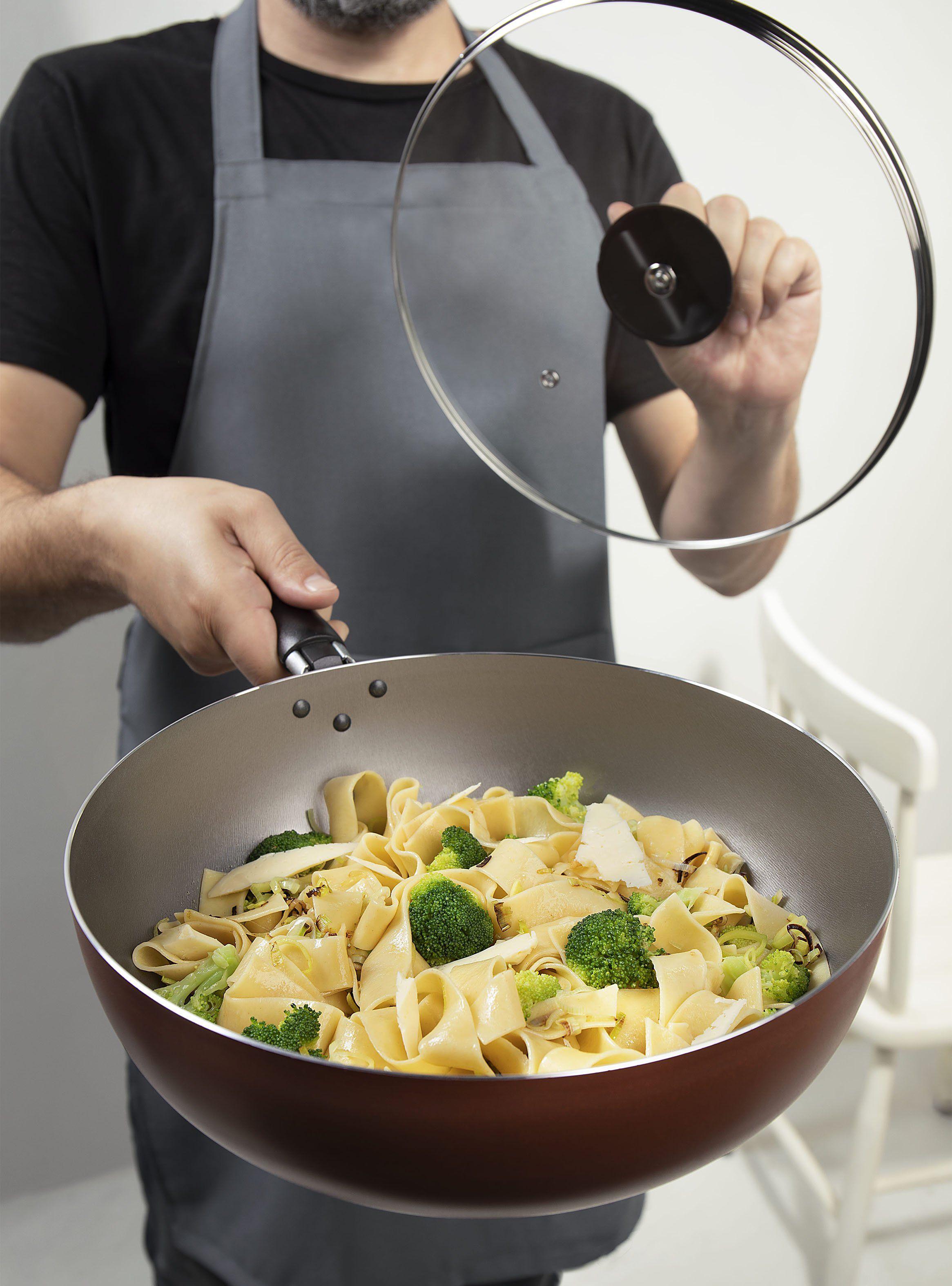 Wok con Tapa 28 cm 4.1 Litros Cobre-2