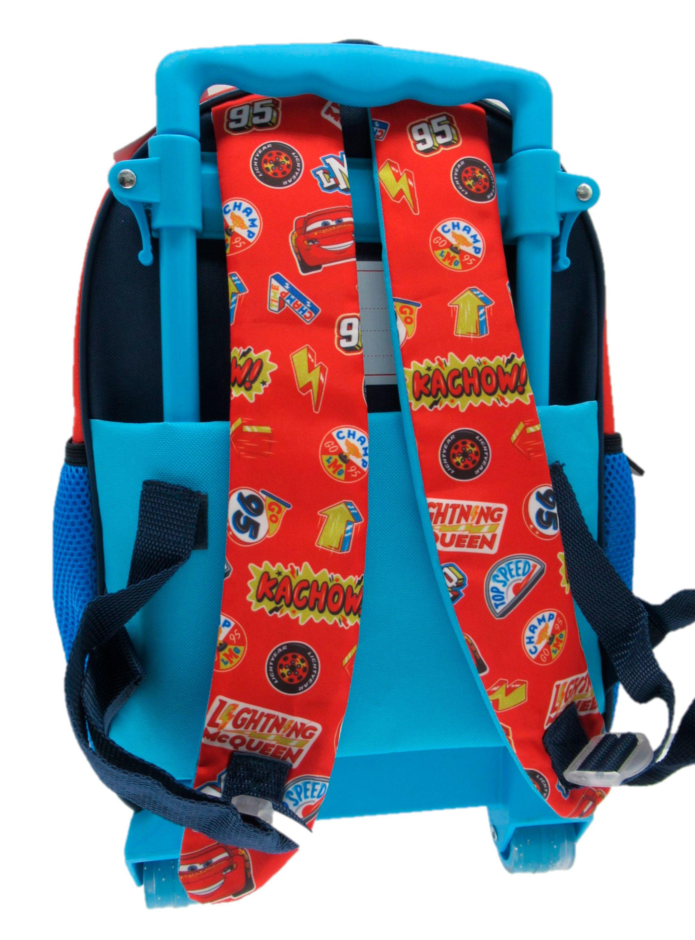 Mochila Escolar Cars con Ruedas y Cierre-1