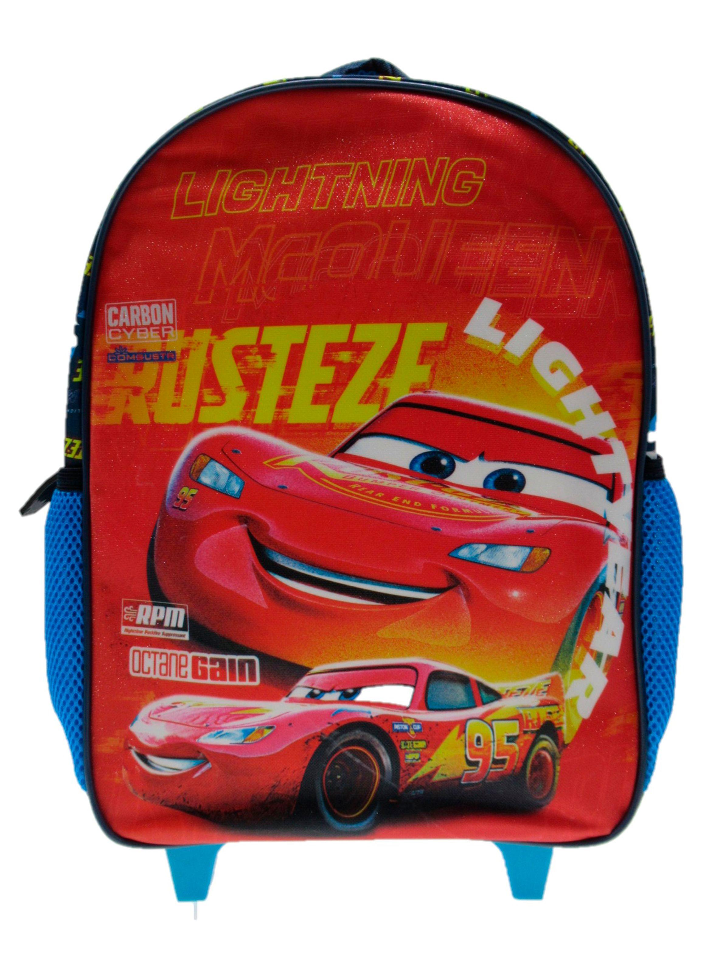 Mochila Escolar Cars con Ruedas y Cierre-0