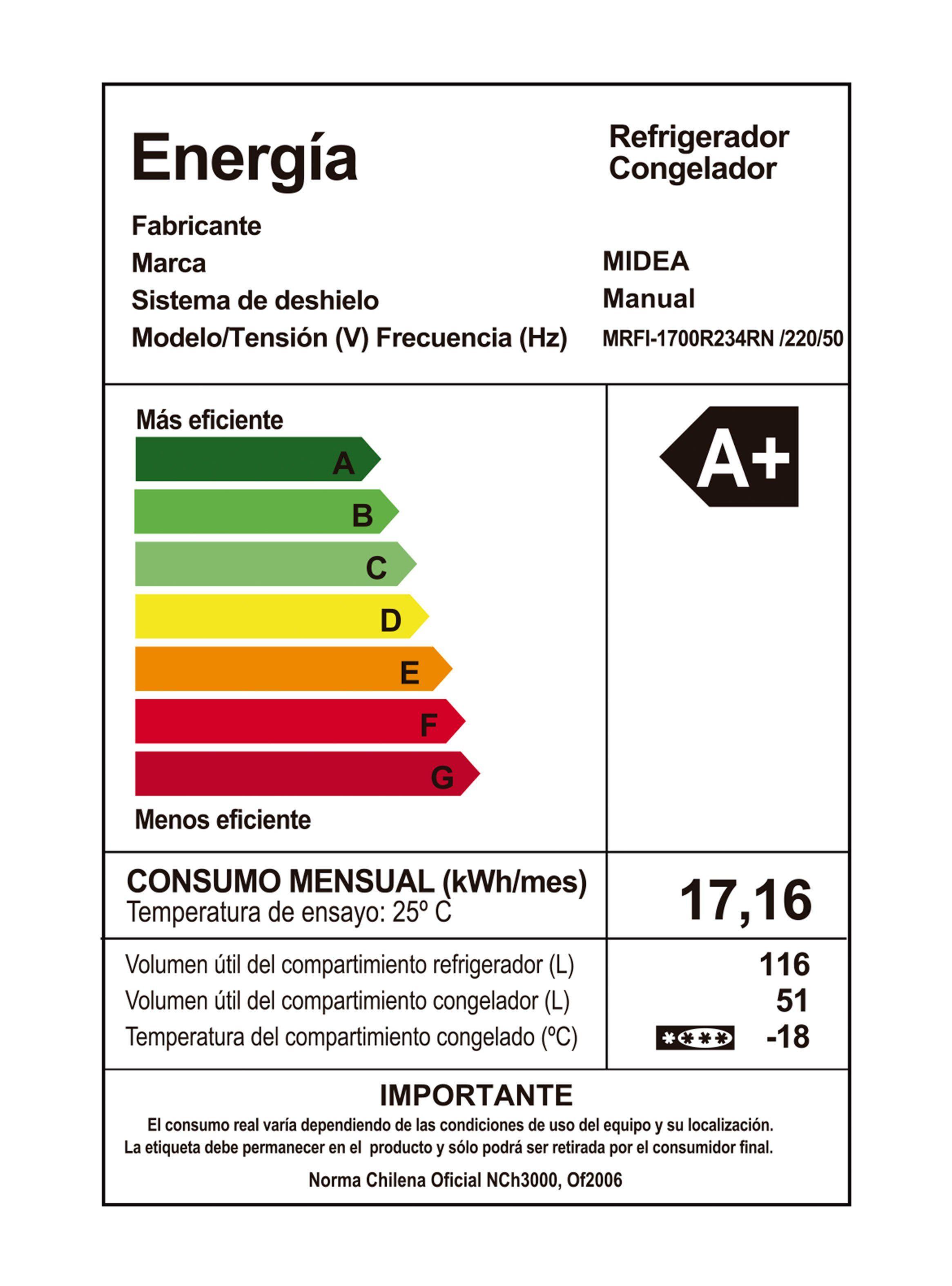 Refrigerador Frío Directo 167 Litros MRFI-1700R234RN-8