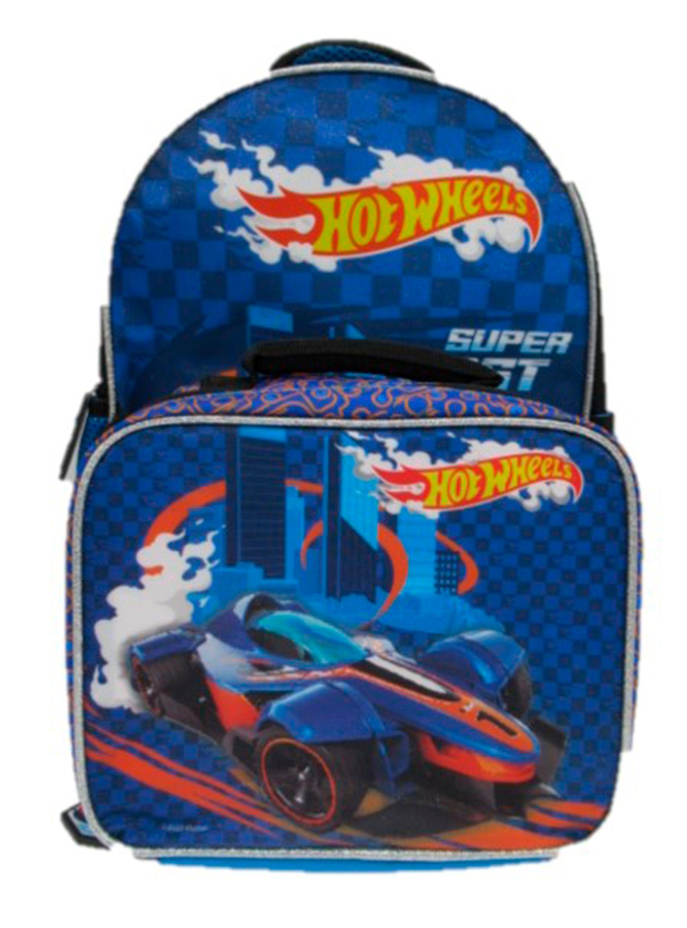 Mochila Hot Wheels con Lonchera-0
