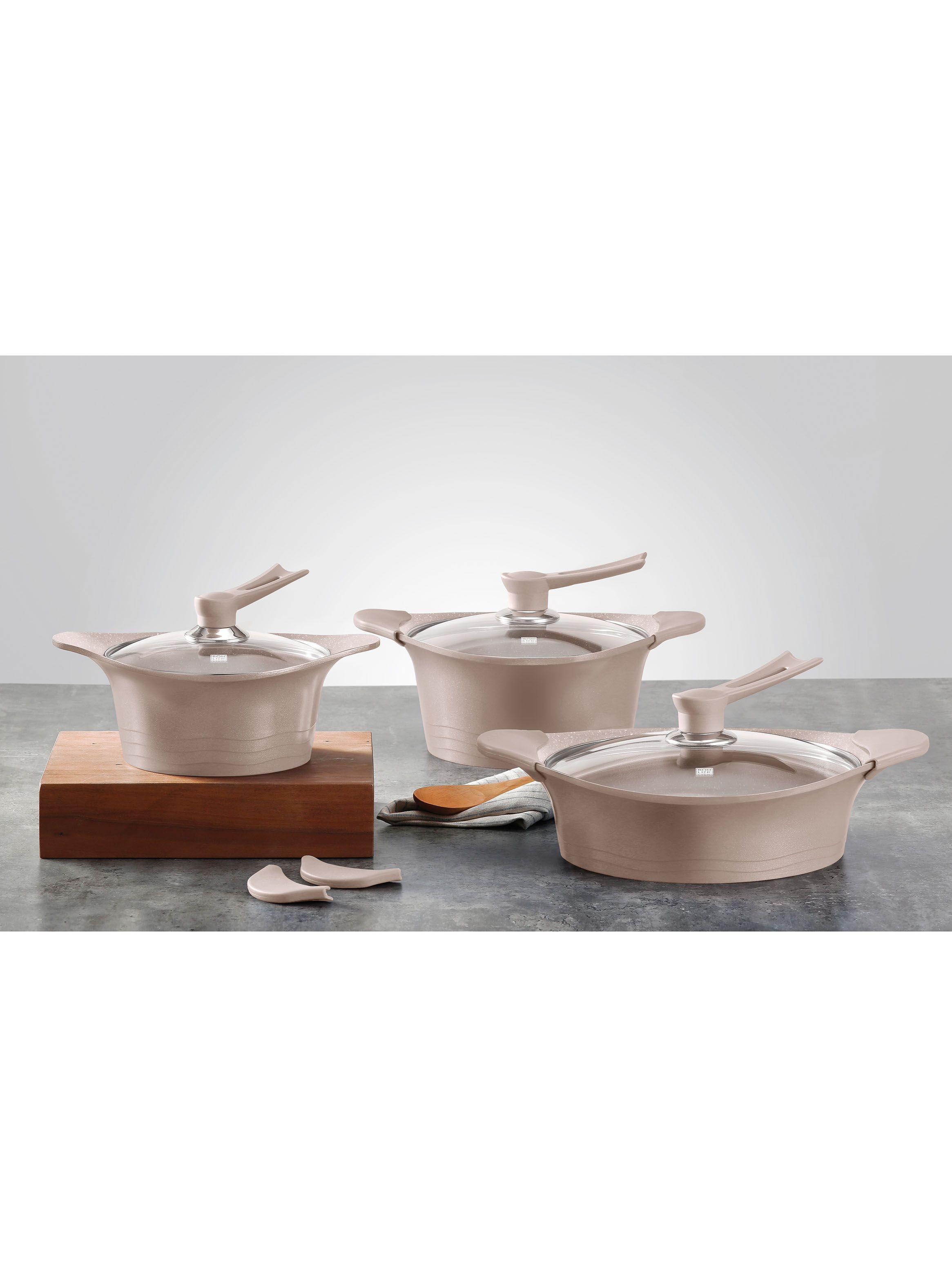 Batería de Cocina 6 Piezas Beige-0
