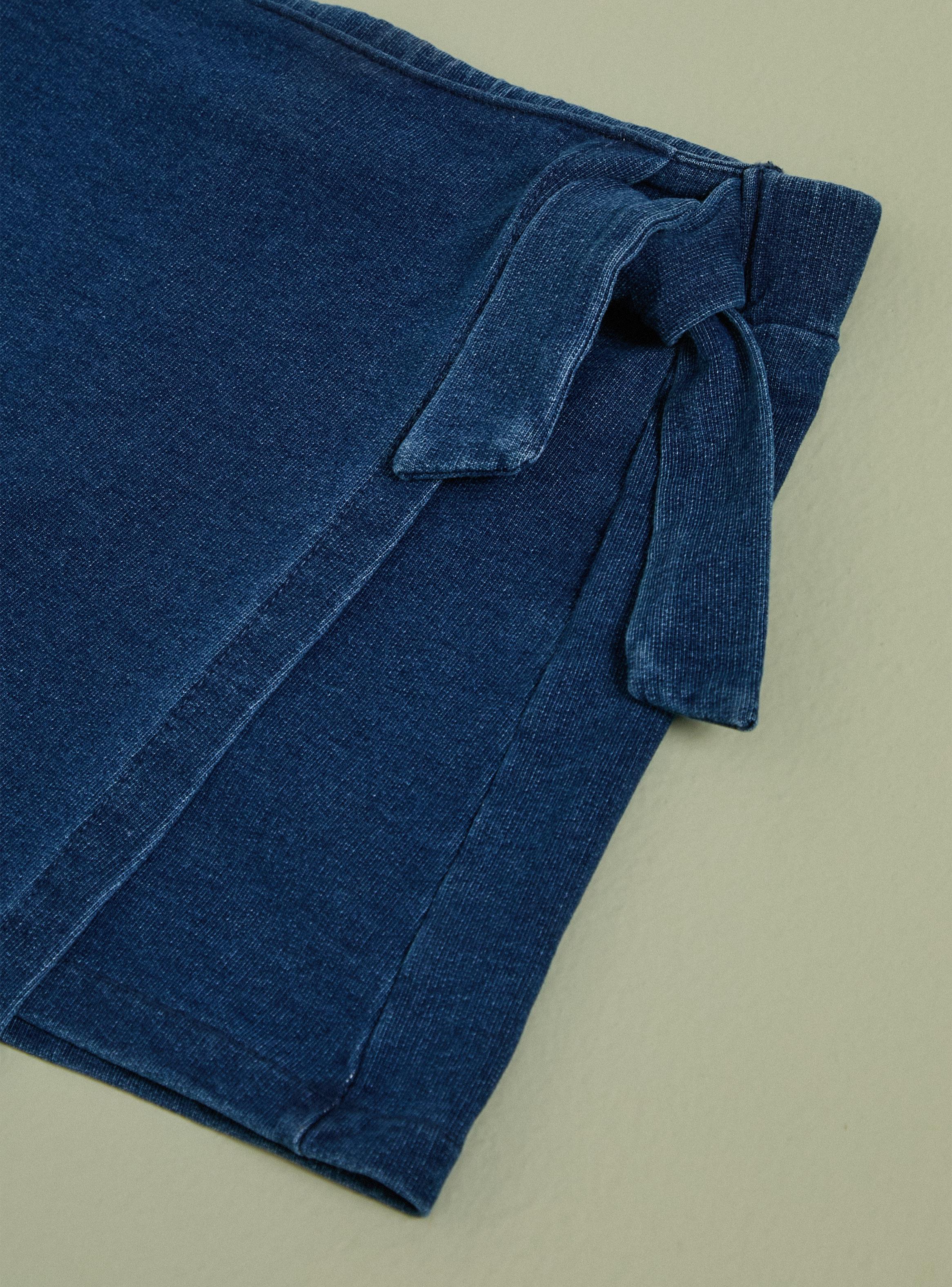 Falda Tipo Short Efecto Denim-2