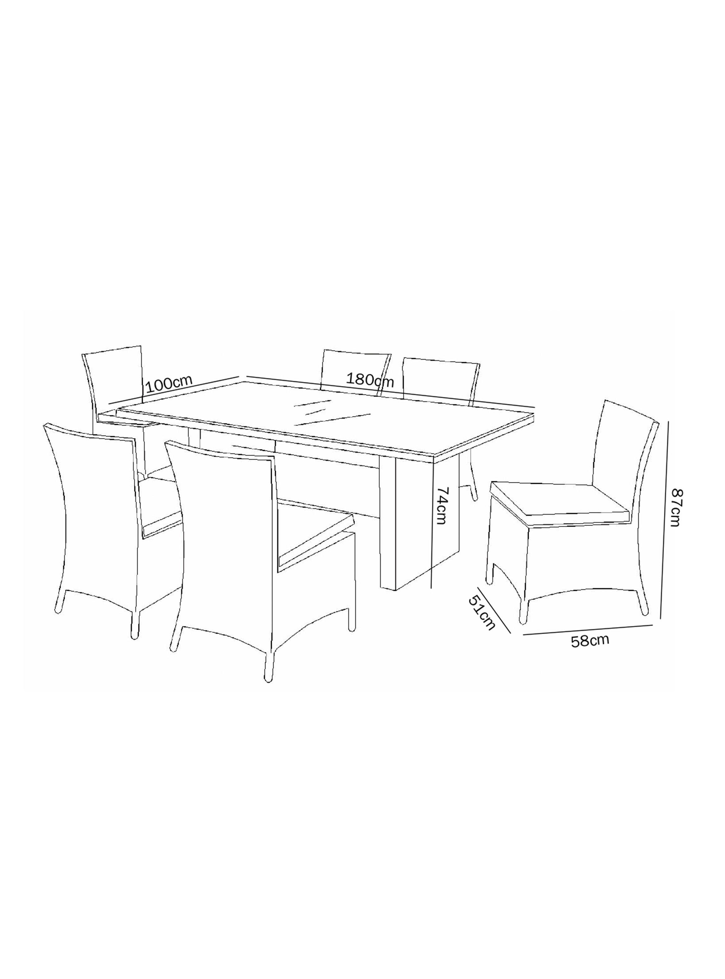 Juego de Comedor Terraza Anastasia 6 Sillas-2