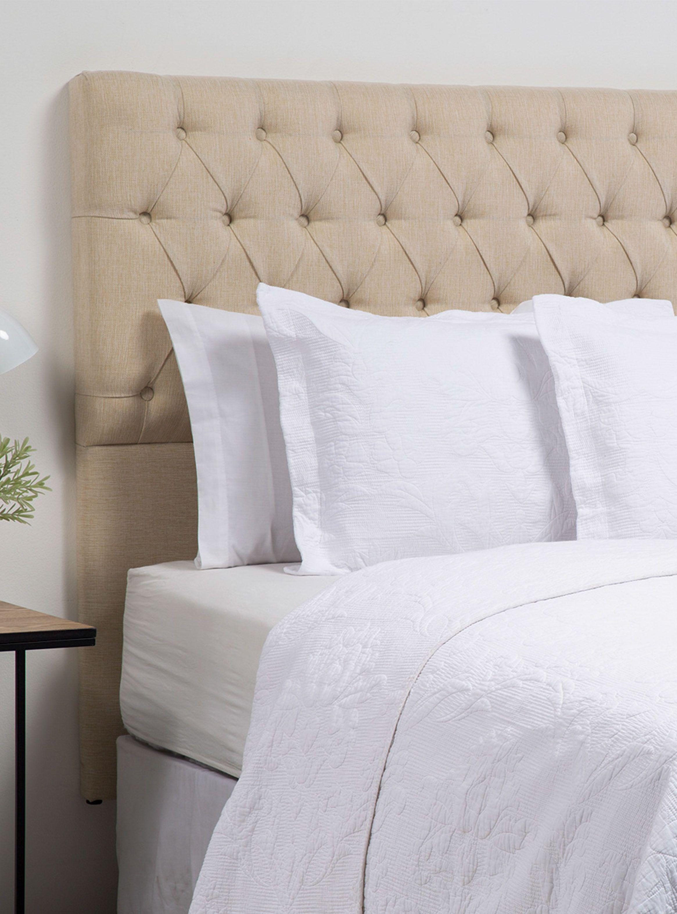 Respaldo Capitoné Chic 2 Plazas Tela Beige-3