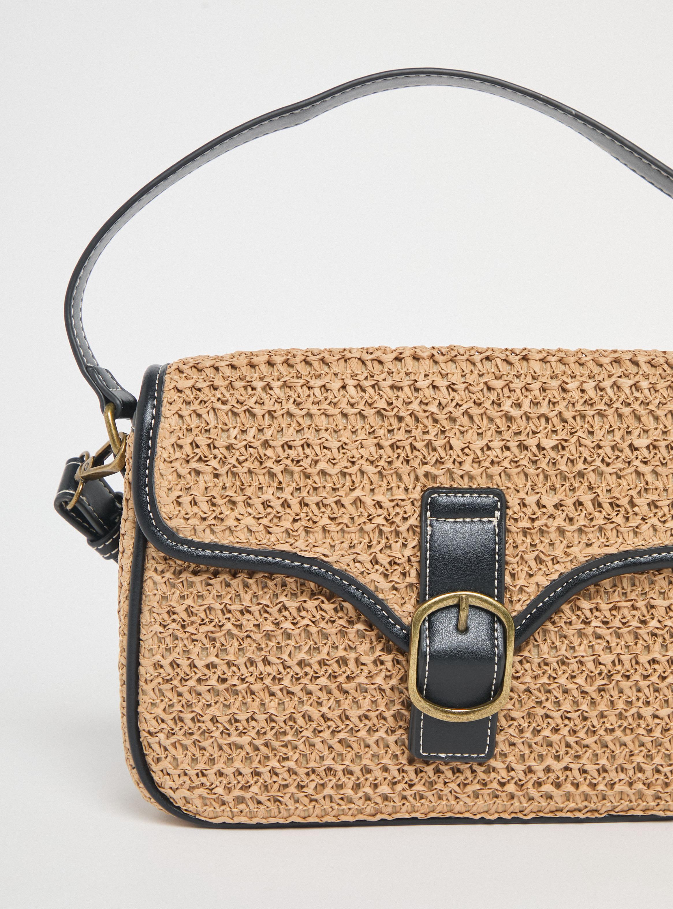 Cartera Crossbody Look Raffia con Hebilla-4