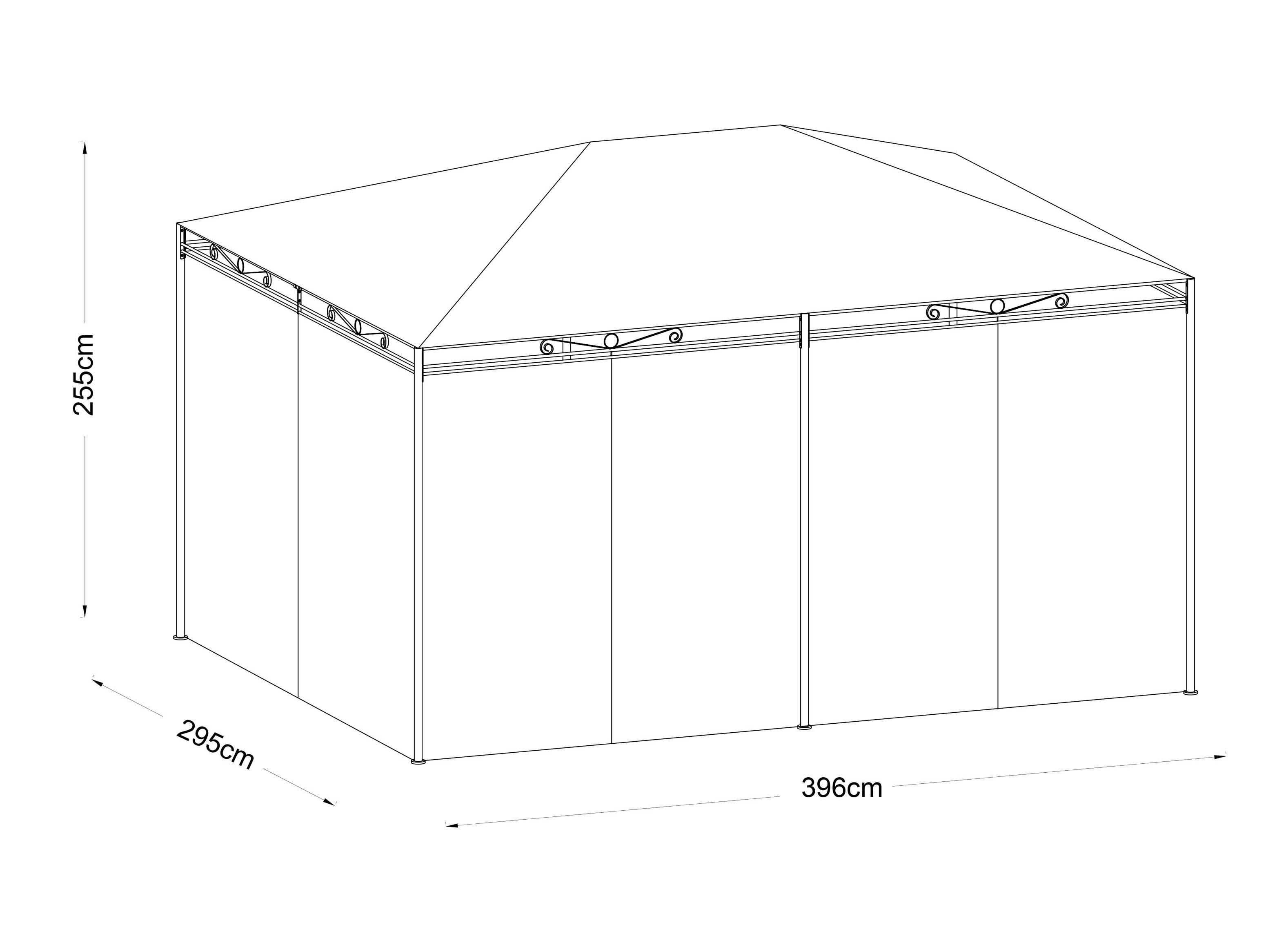 Pérgola Cortinas 300 x 400 x 300 cm-1