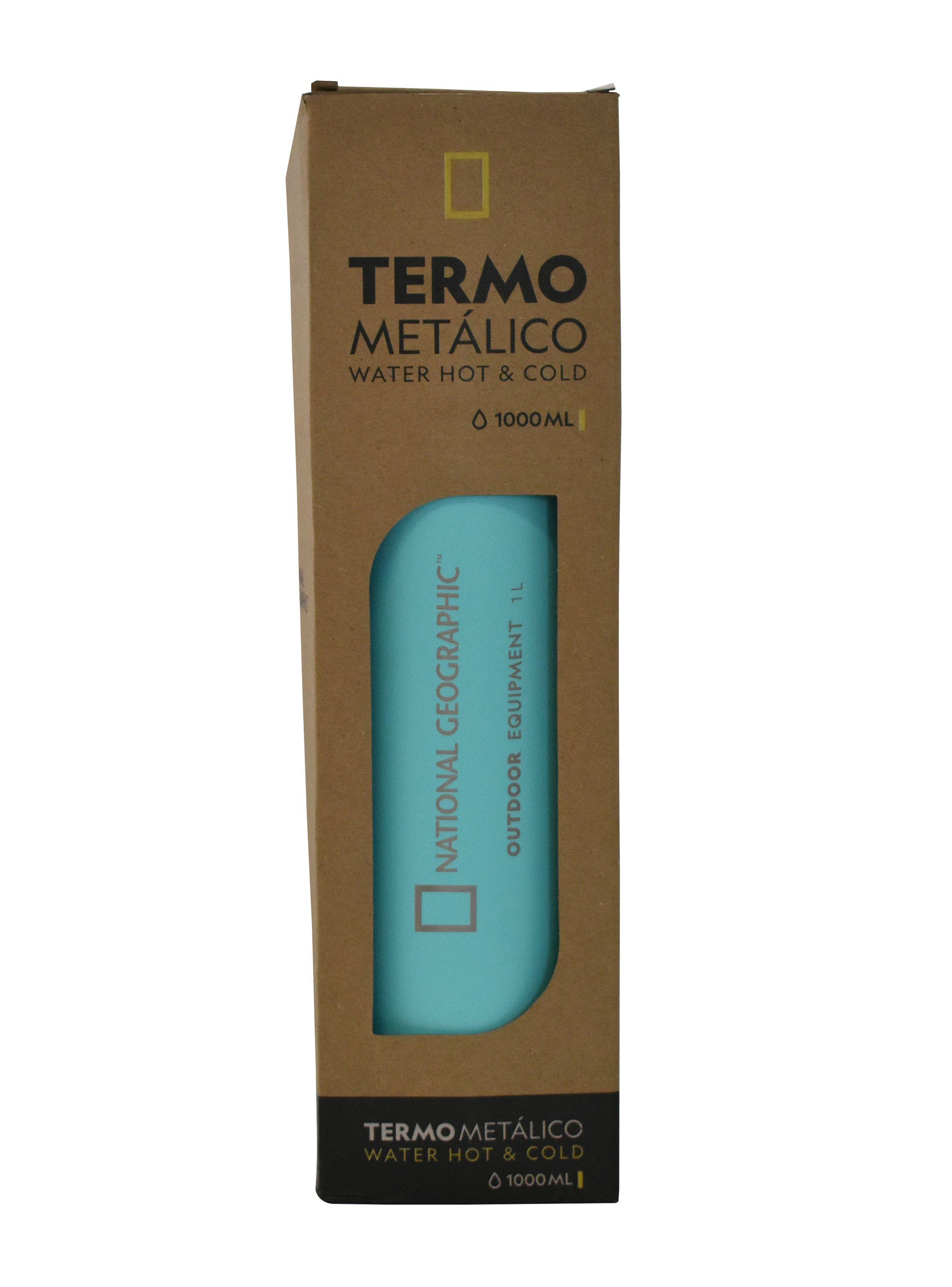 Termo National Geographic bala Metálico 1000ml Celeste-3