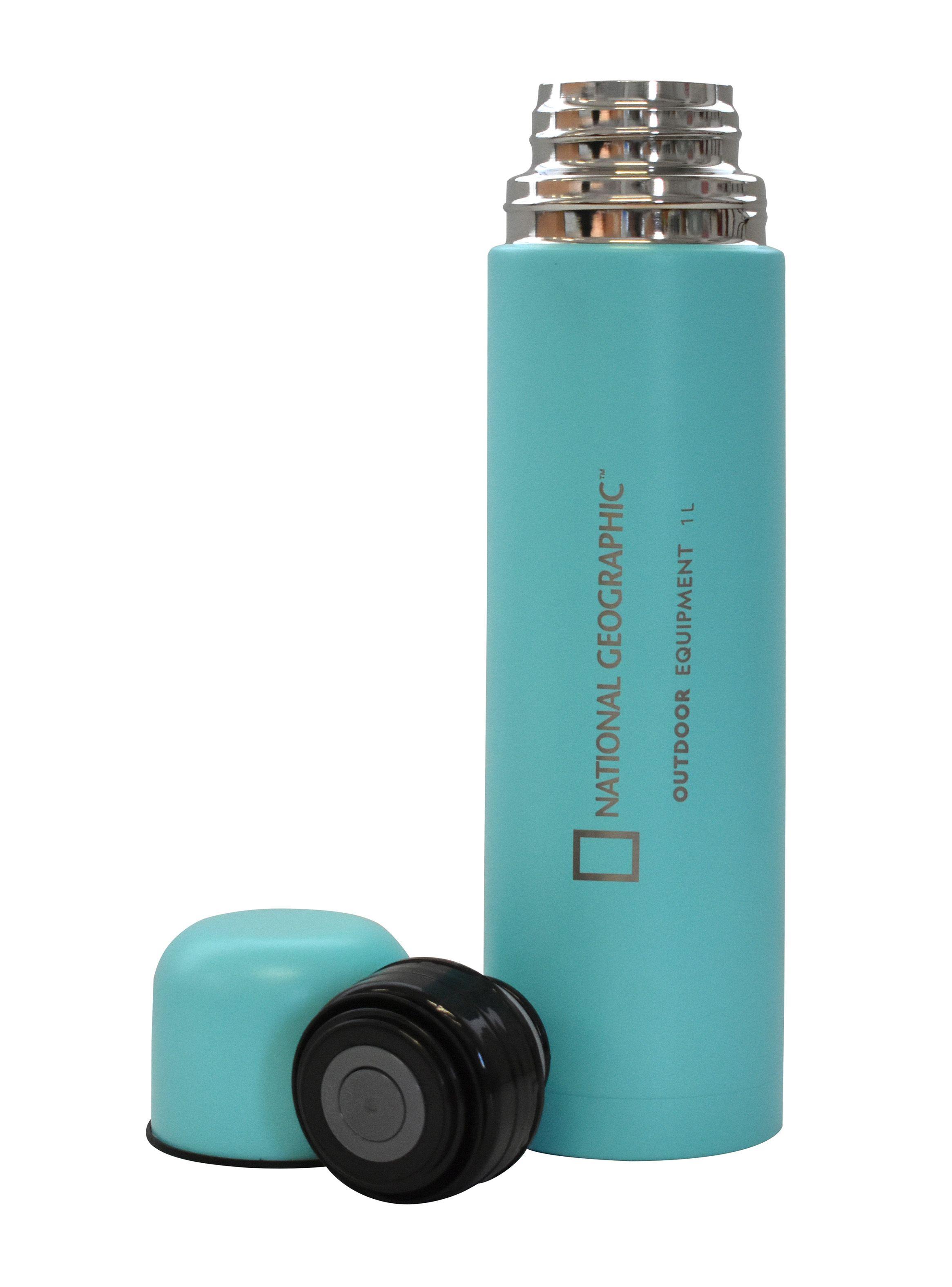 Termo National Geographic bala Metálico 1000ml Celeste-1