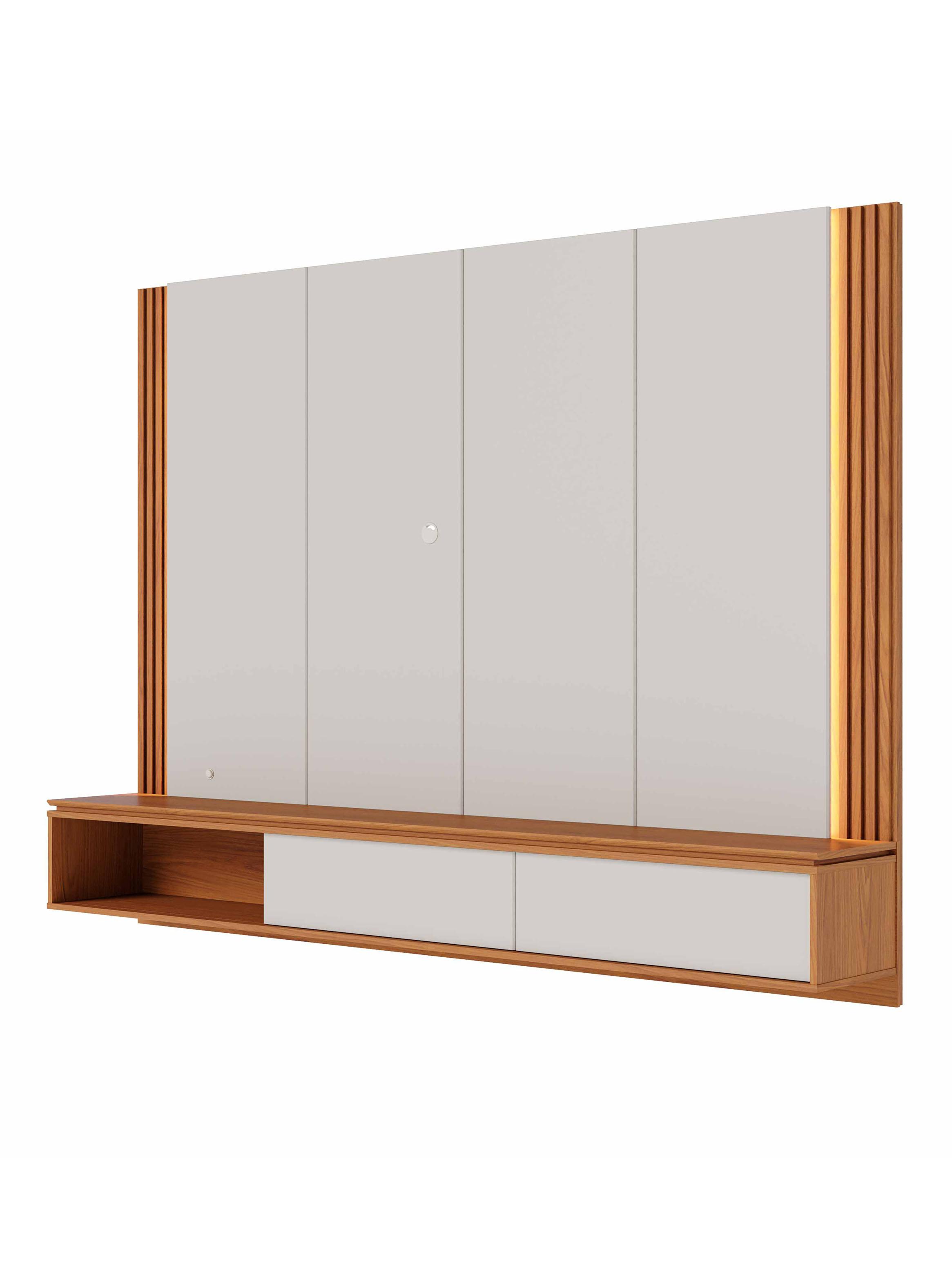 Centro de Entretenimiento Loa 75" Off White Matte/Freijó-2