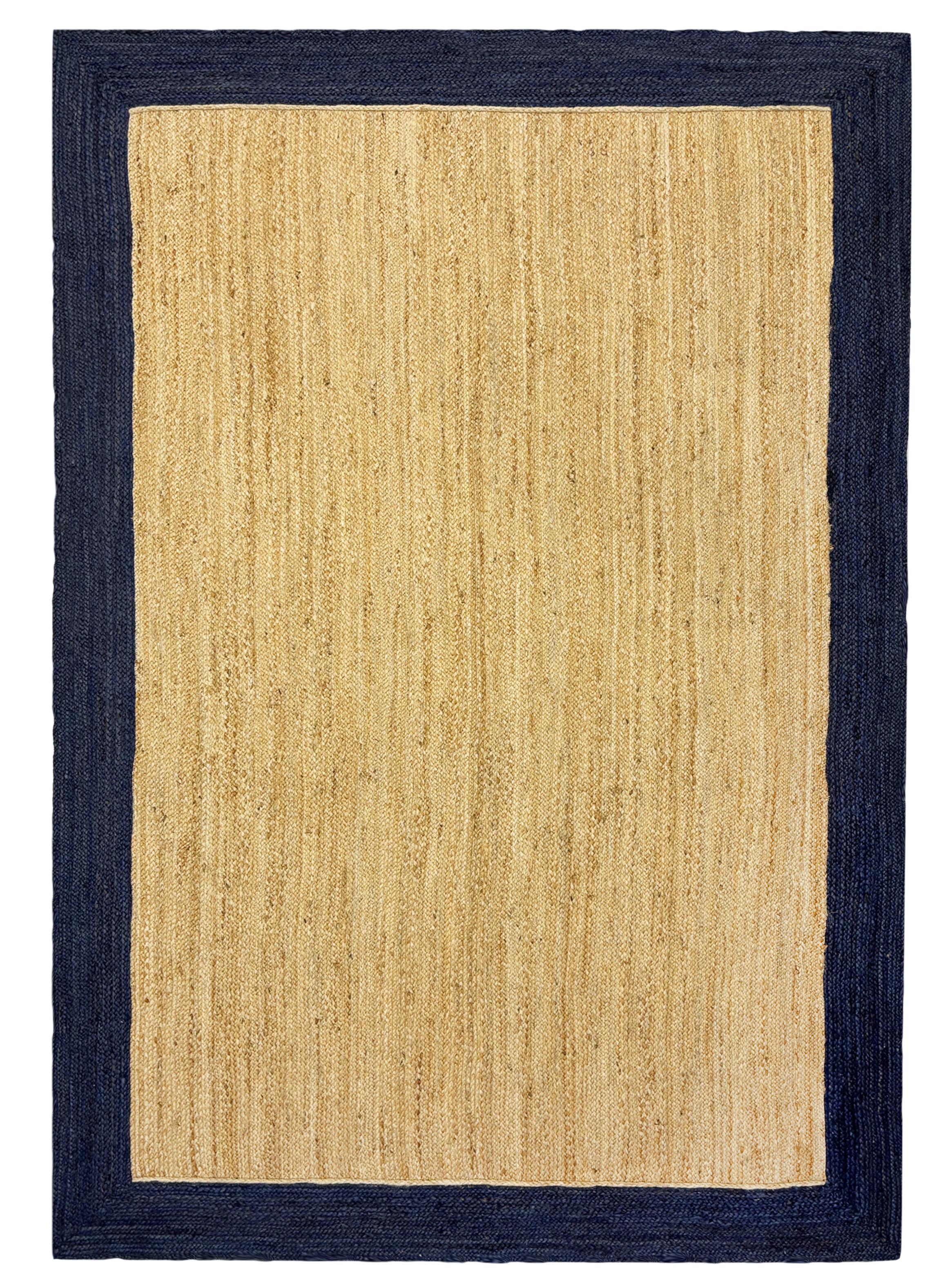 Alfombra Yute Borde Azul 200x300 cm-0