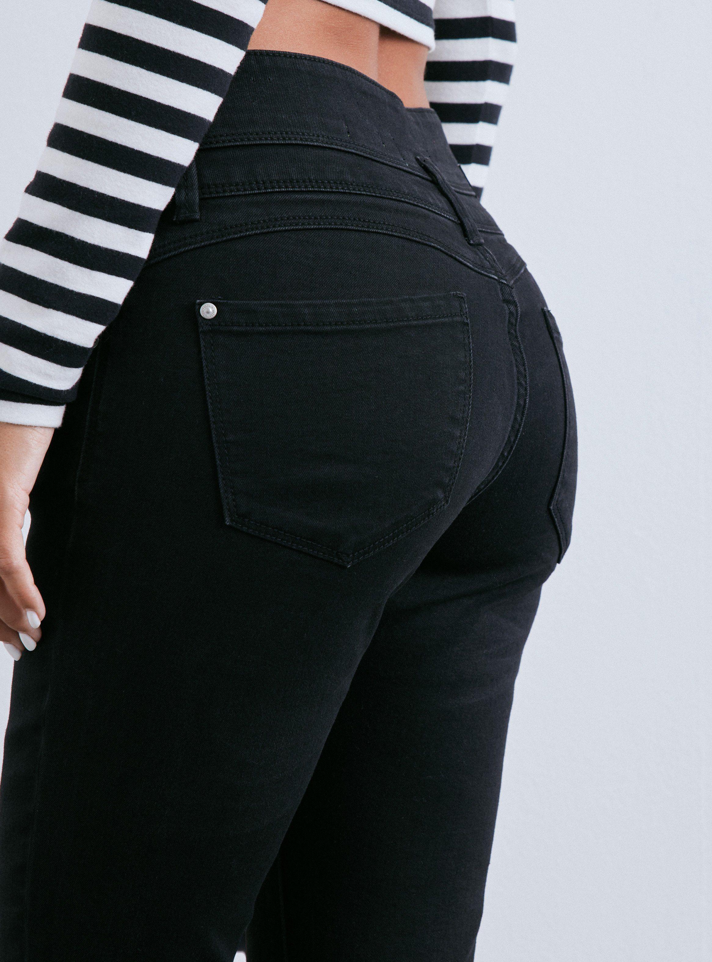 Jeans Skinny Tiro Alto Tres Botones Push UP-3