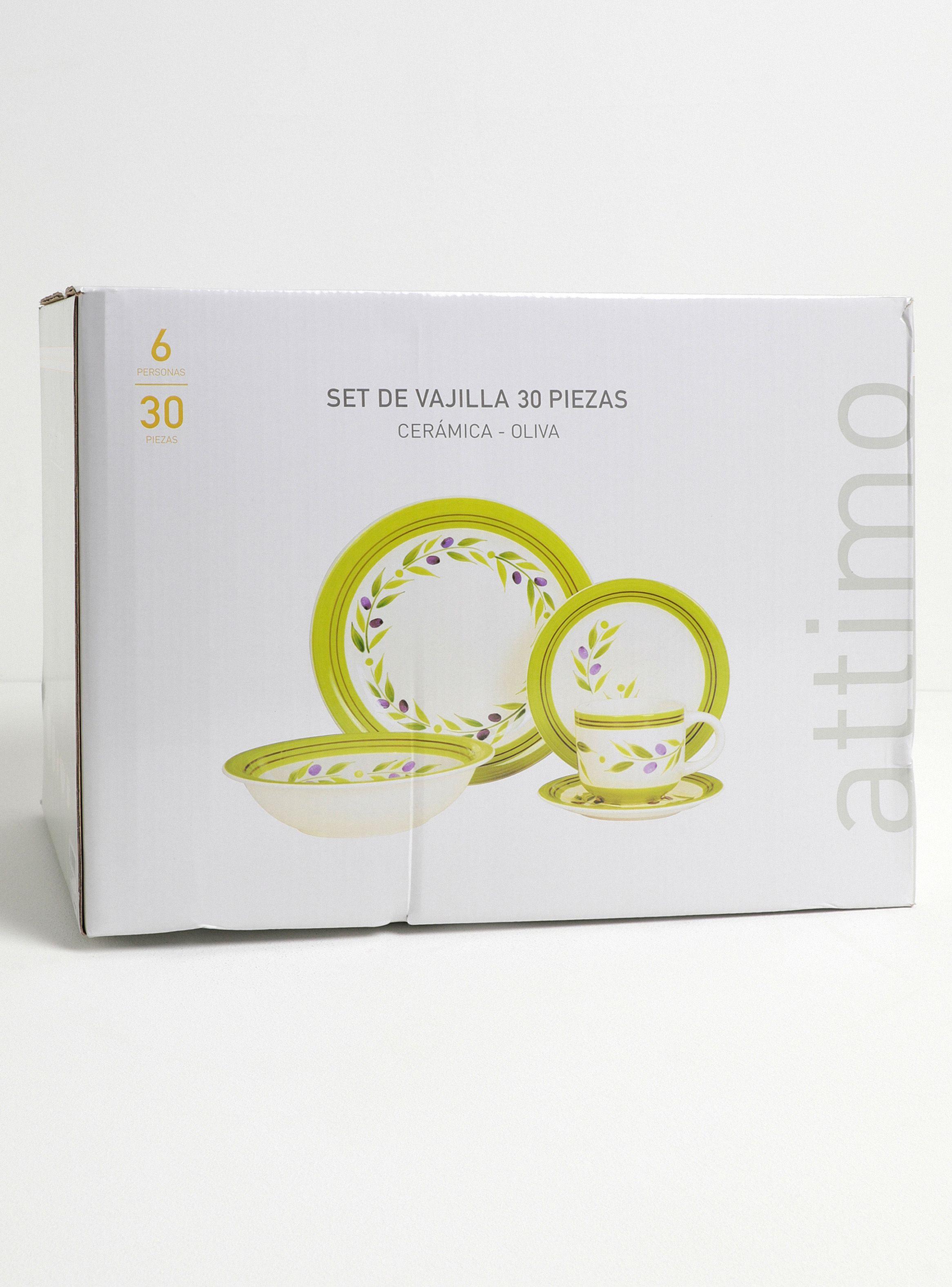 Set Vajilla 30 Piezas Oliva Cerámica-5