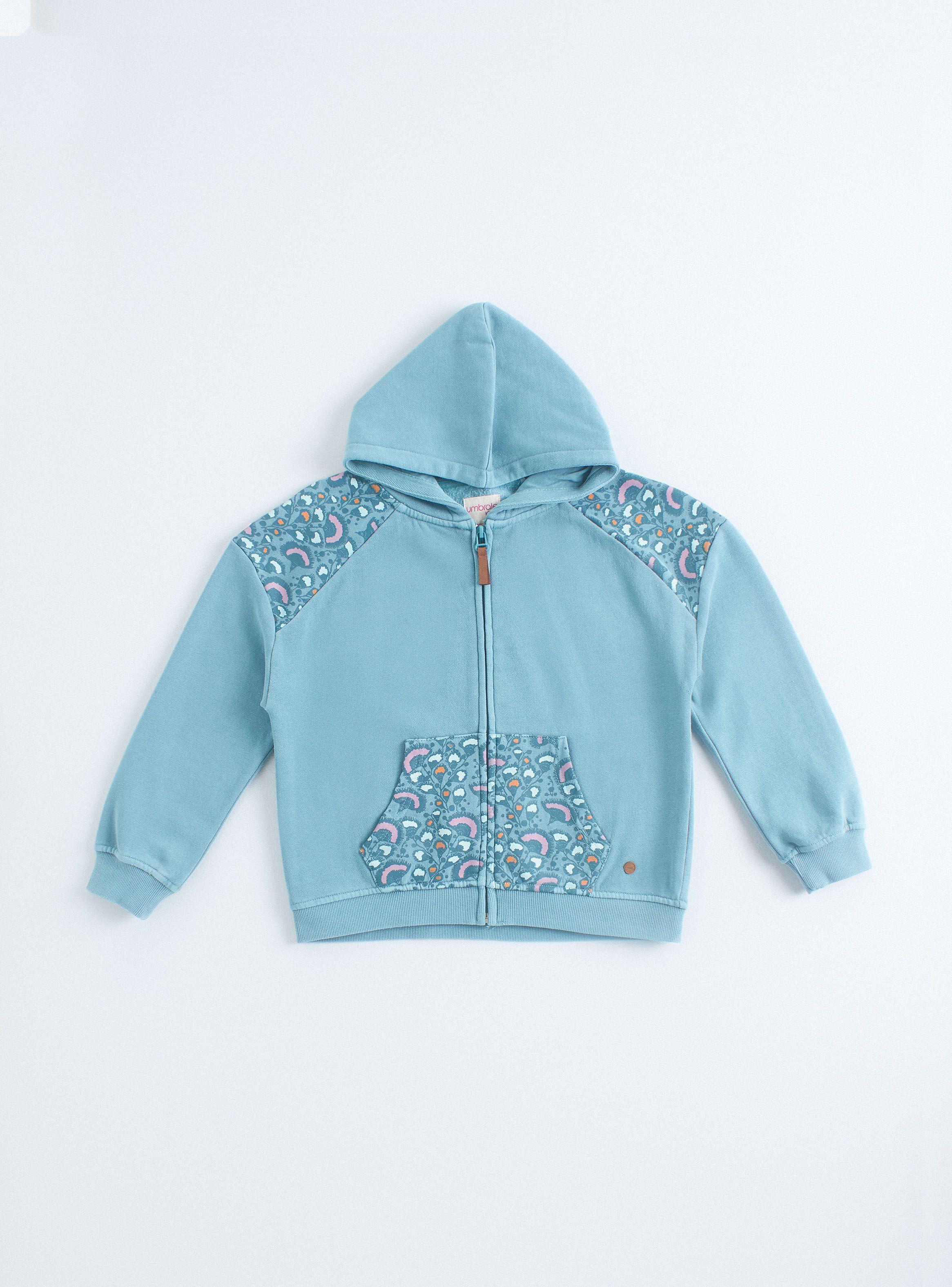 Polerón Gorro Print Bolsillos y Hombros Niña-0