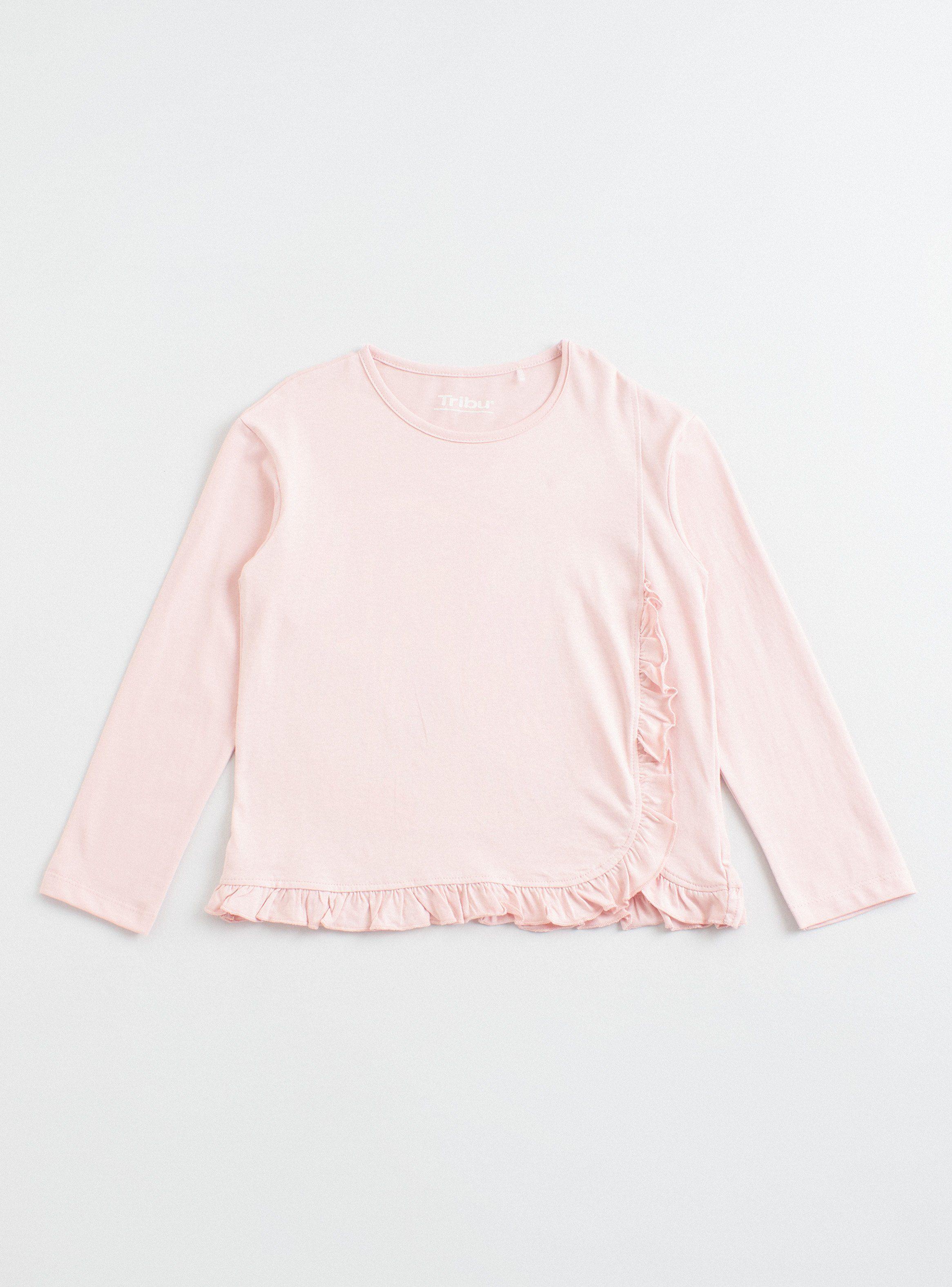 Polera Volante Cruzado Manga Larga Niña-0
