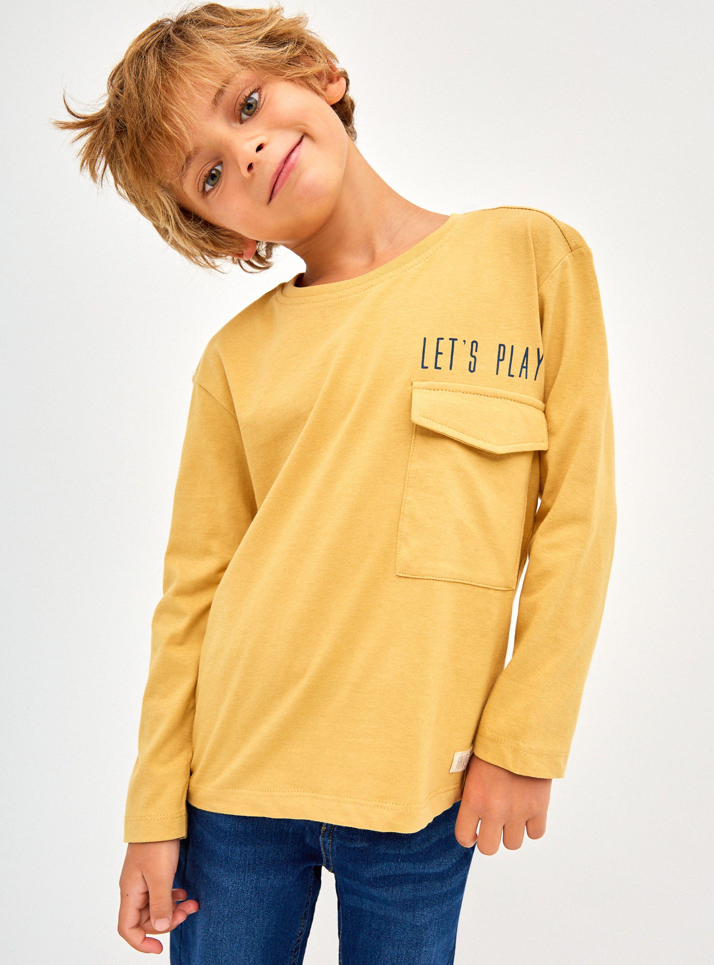 Polera Lisa Bolsillo Manga Larga Niño-0