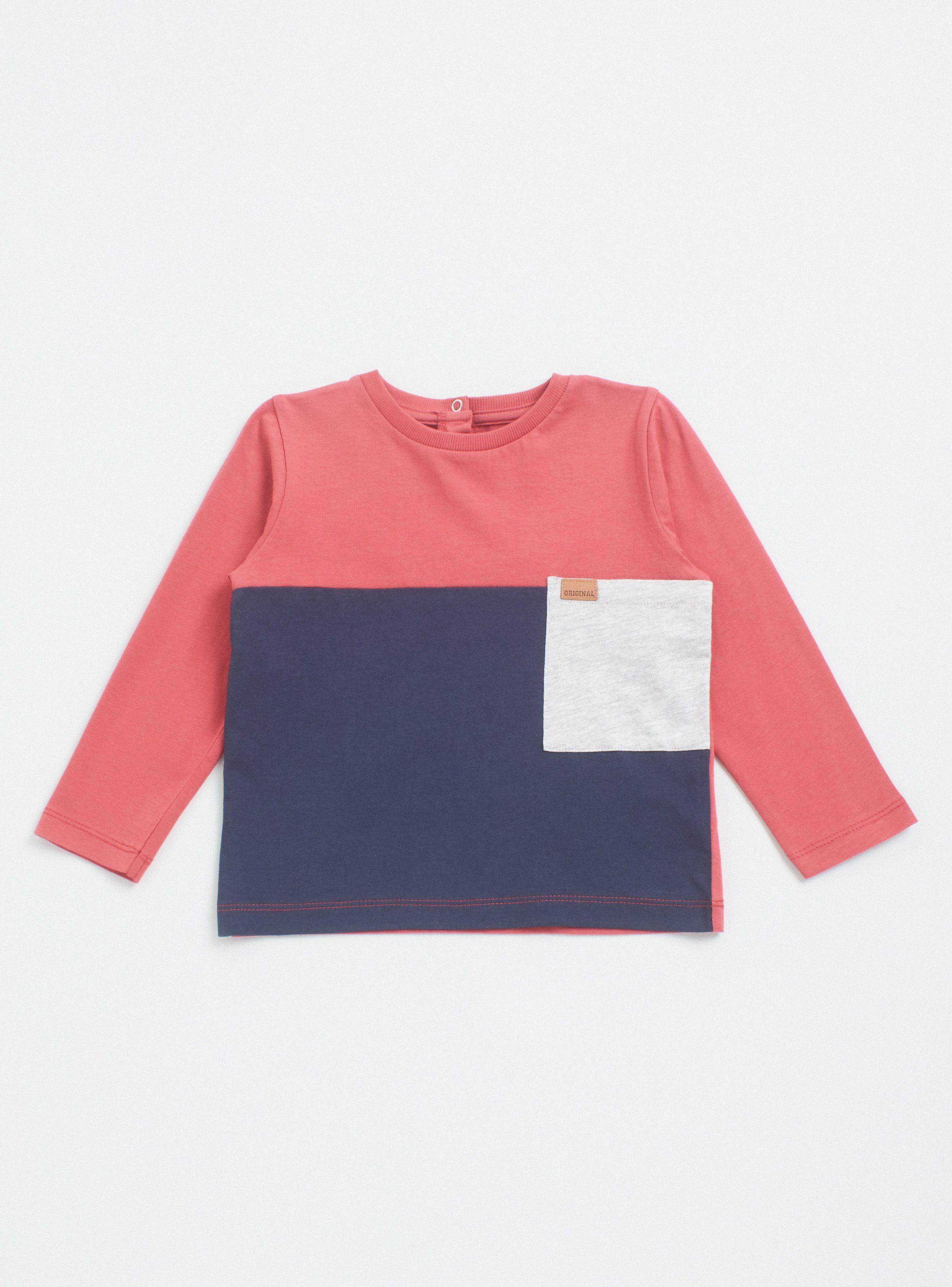 Polera Manga Larga Color Block Niño-0
