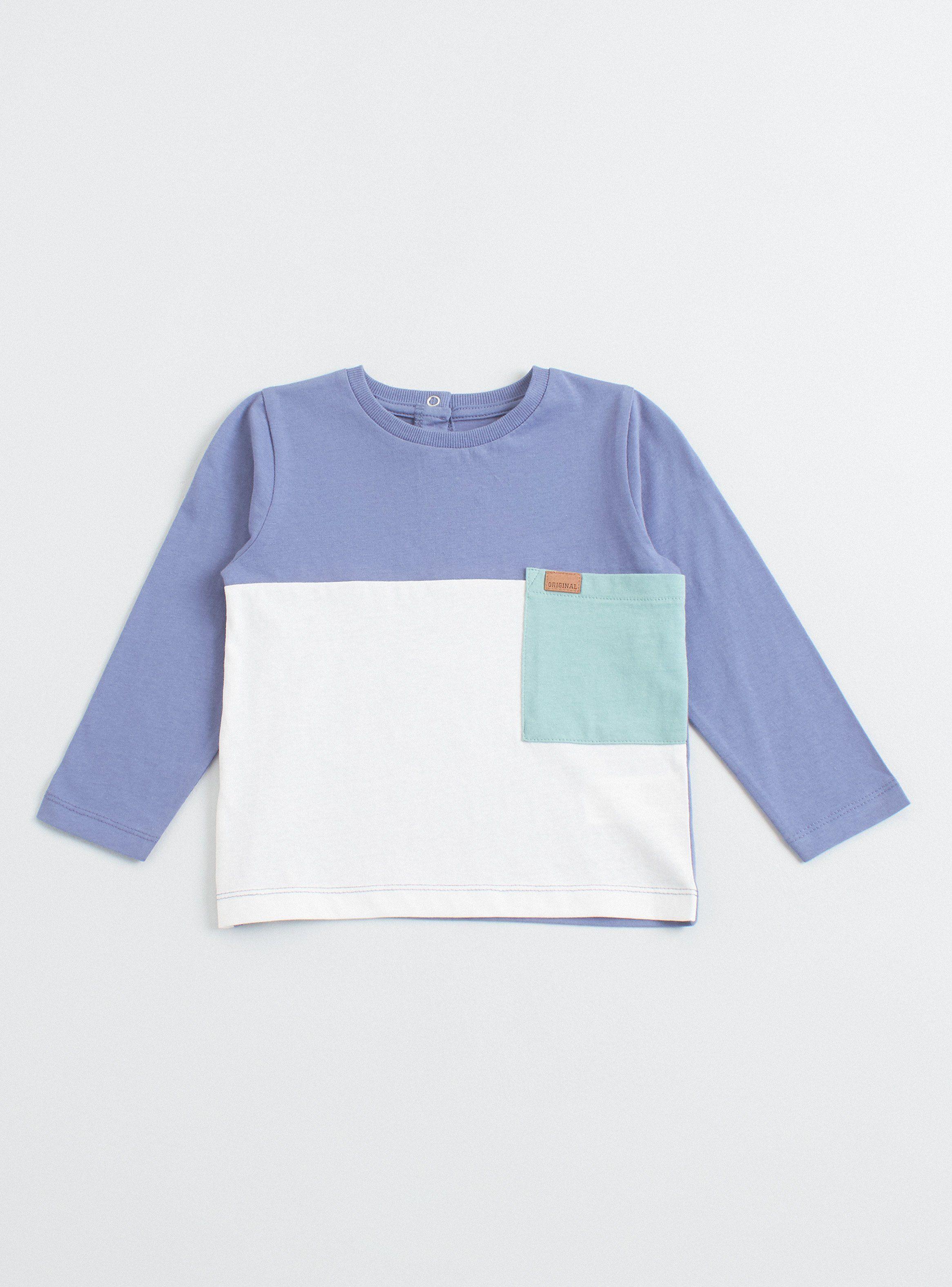 Polera Manga Larga Color Block Niño-0
