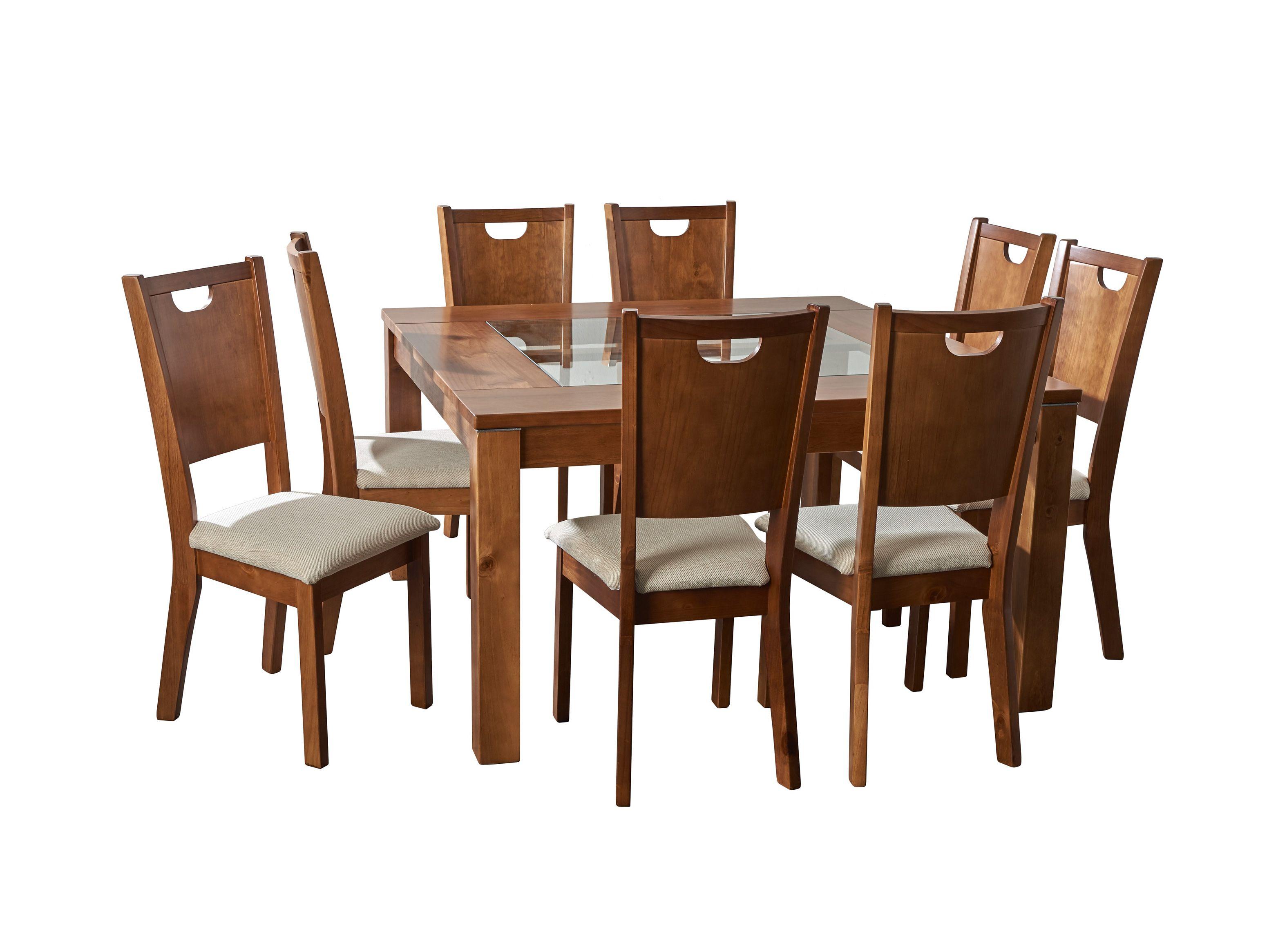 Juego de Comedor Boston + 8 Sillas Café Claro Magasa-3