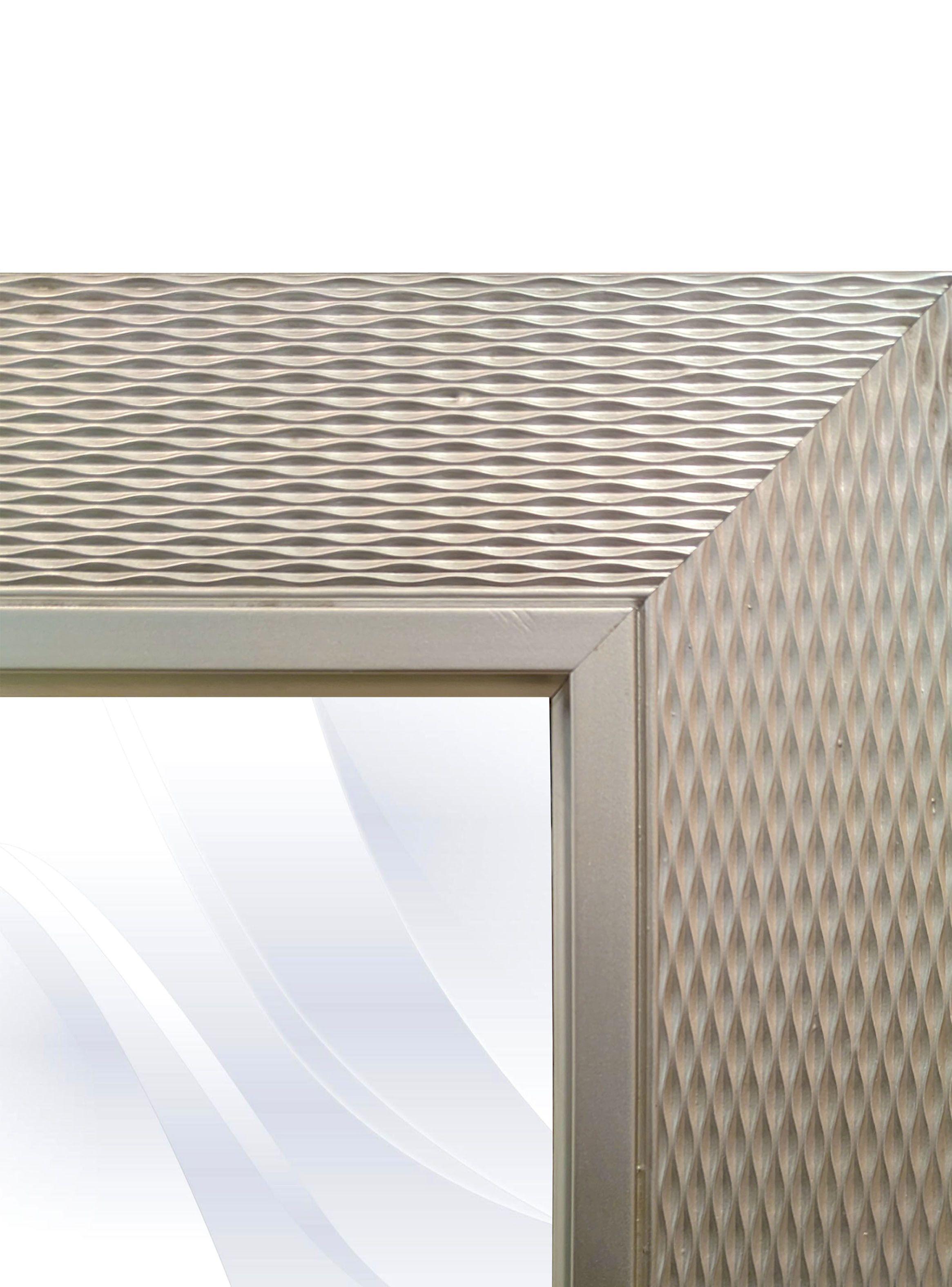 Espejo Biselado con Relieves Plateado 80x166 cm-2