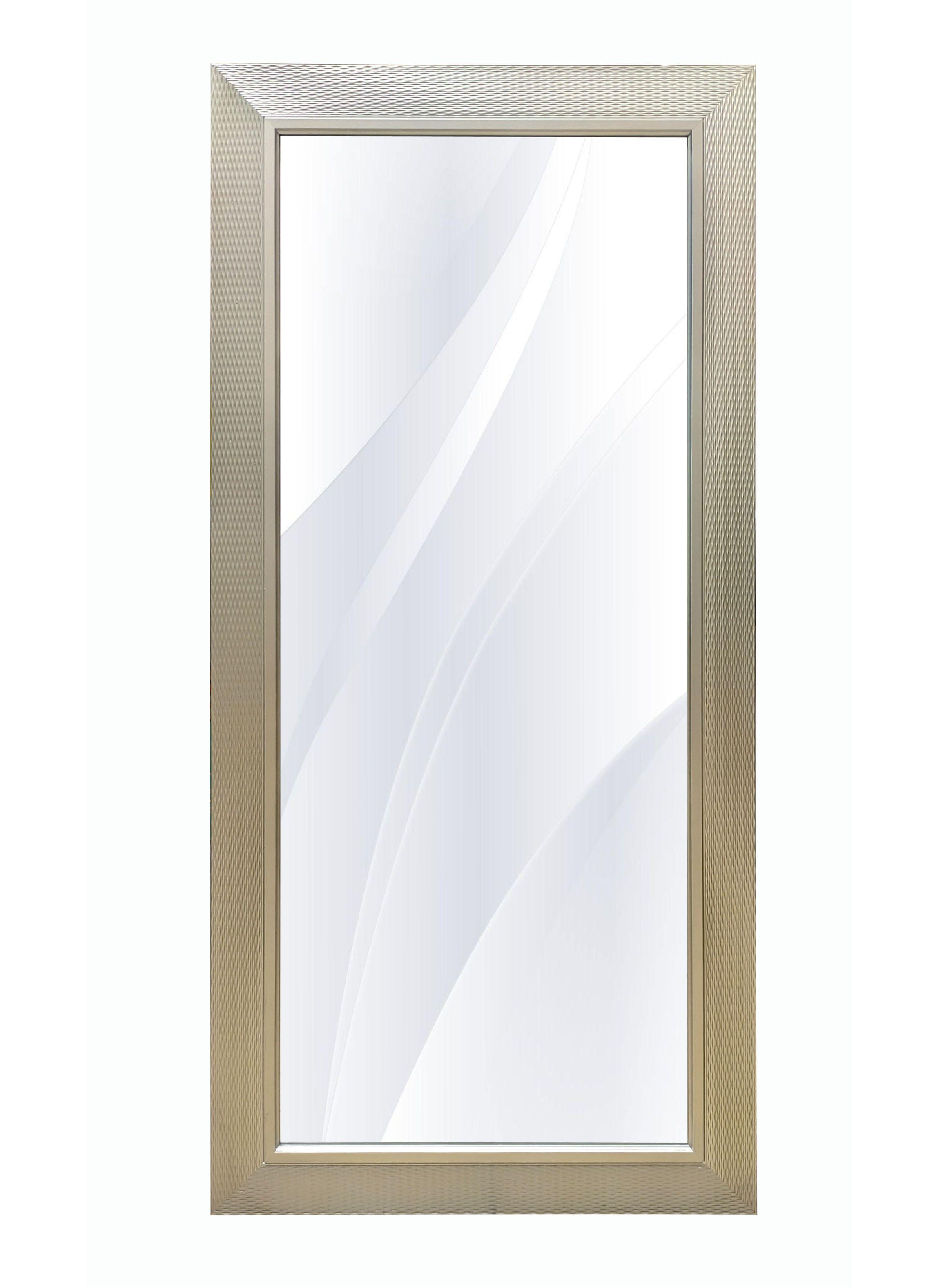 Espejo Biselado con Relieves Plateado 80x166 cm-0