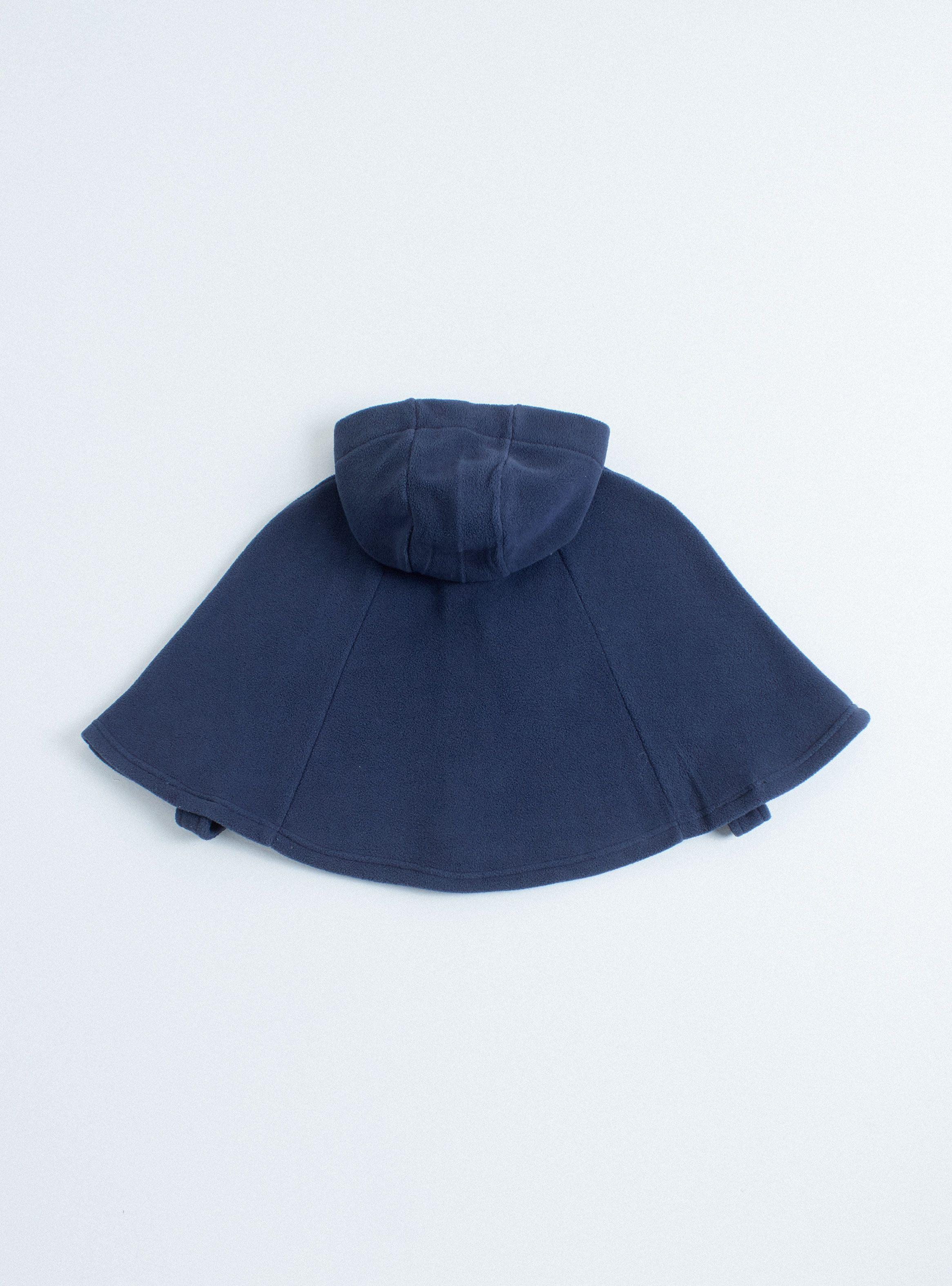 Abrigo Tipo Poncho con Broches y Capucha Estampada-1