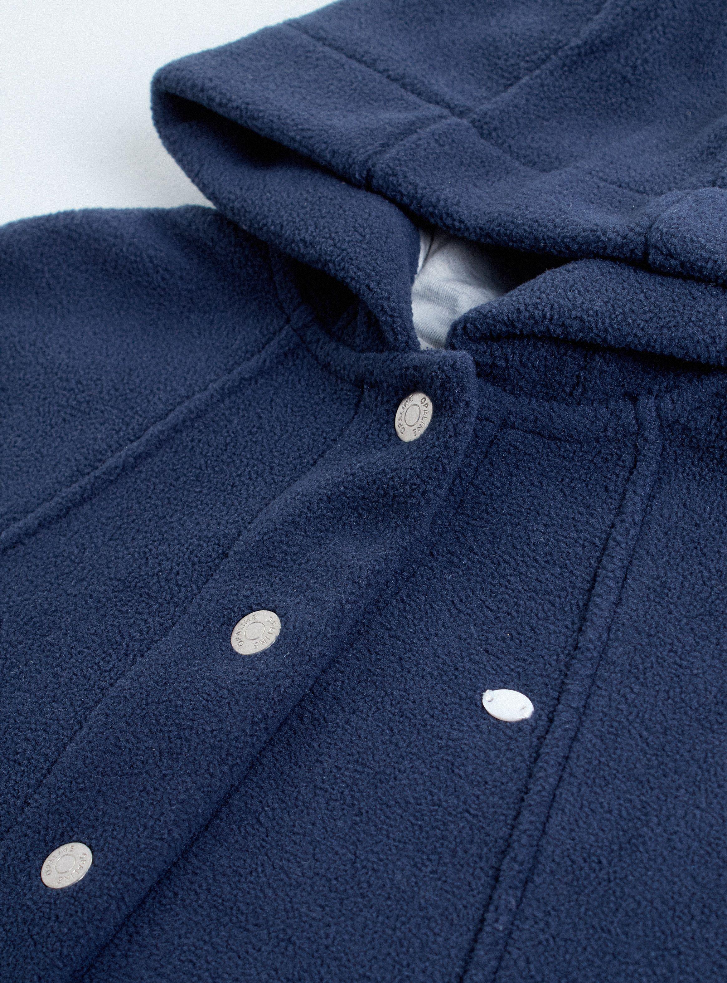 Abrigo Tipo Poncho con Broches y Capucha Estampada-2