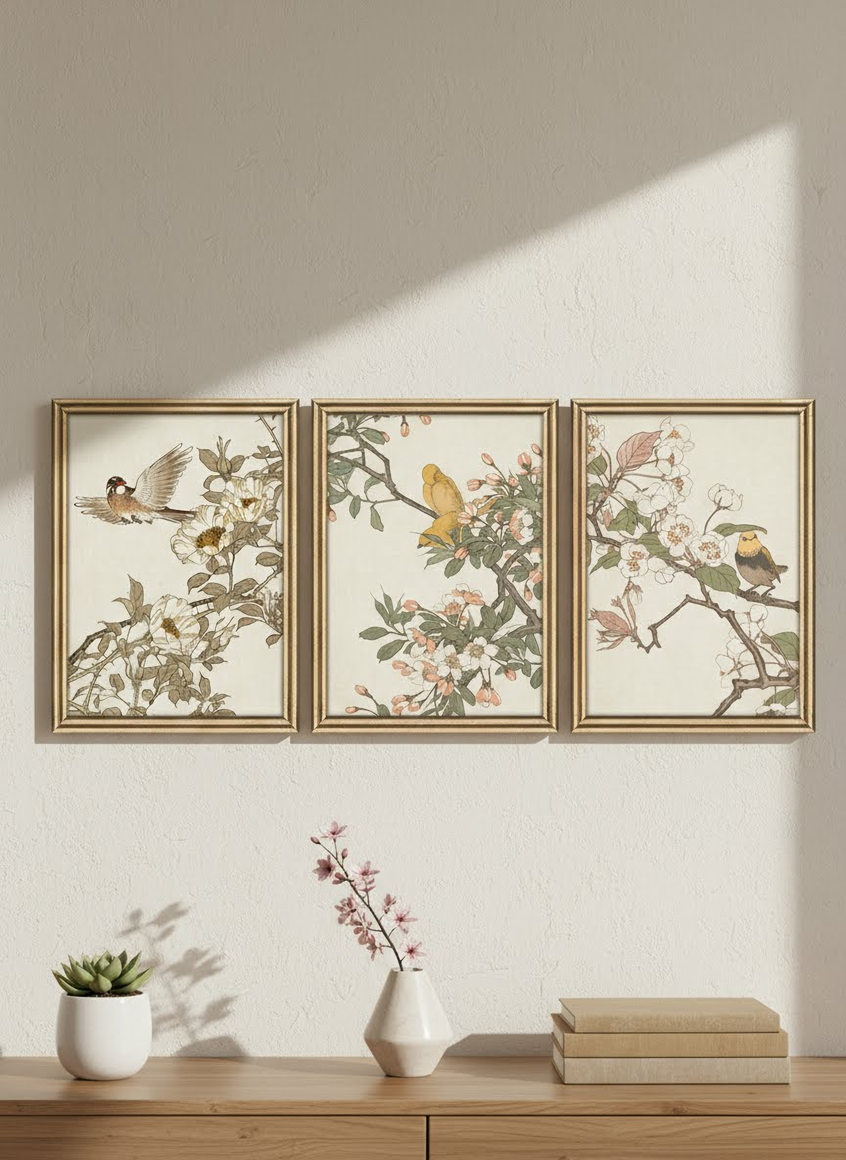 Set de 3 Cuadros Blanco Sh Ld 2-12