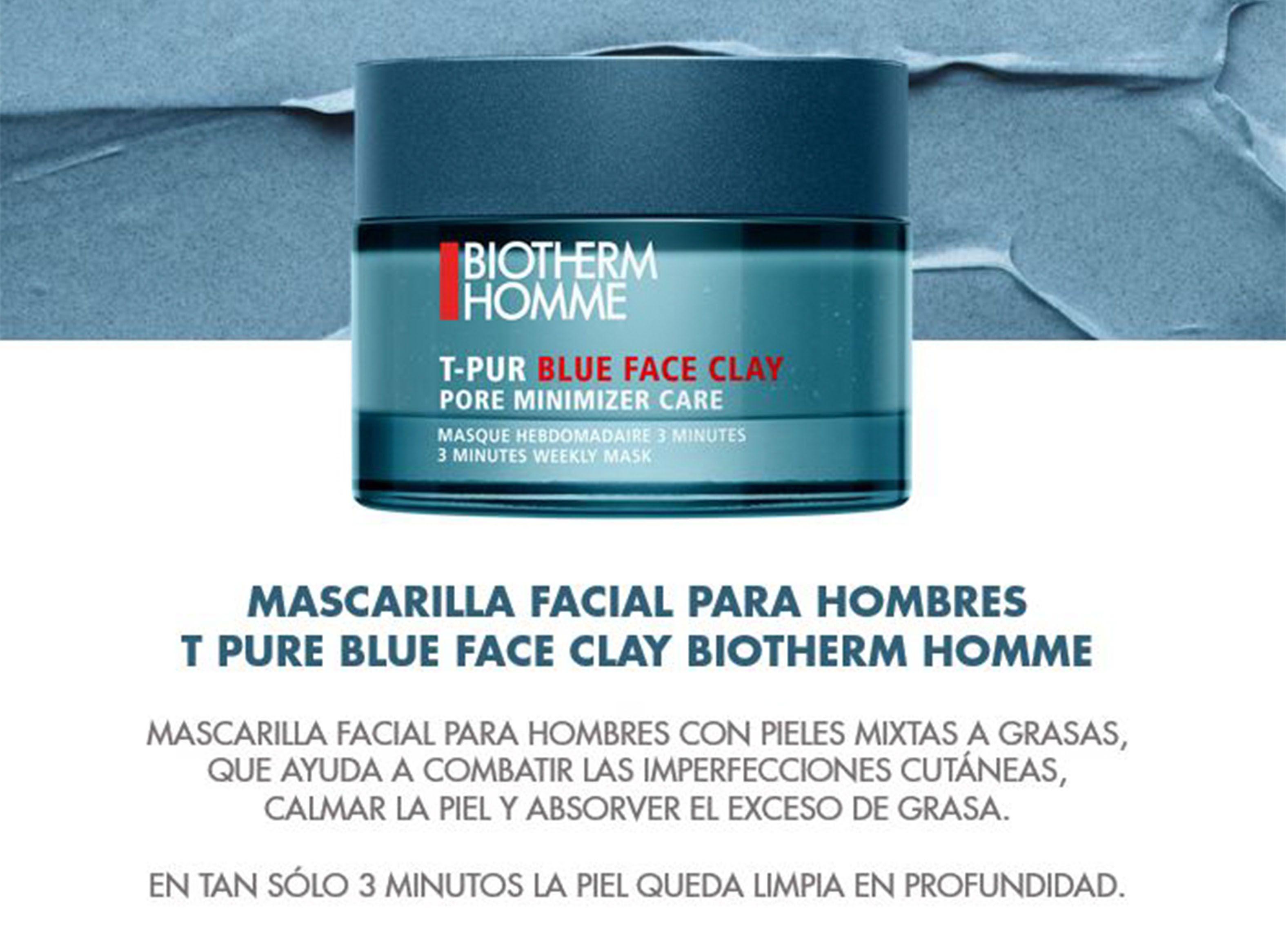 Mascarilla Facial T-Pure Blue Face Clay 50 ml Biotherm Homme-2
