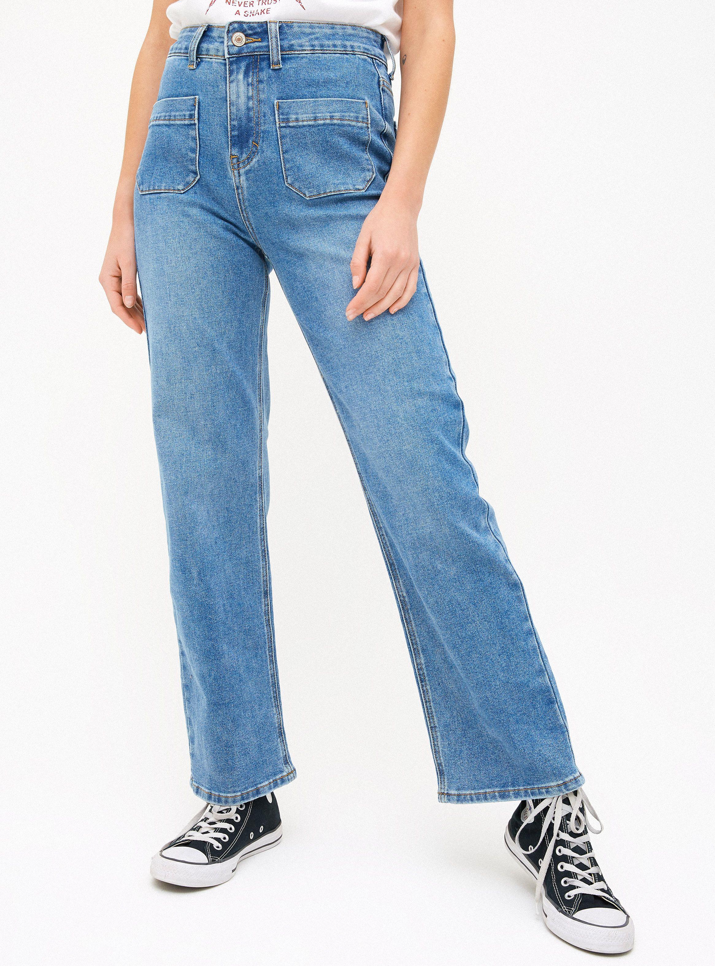 Jeans Mezclilla Moda Bolsillos-0