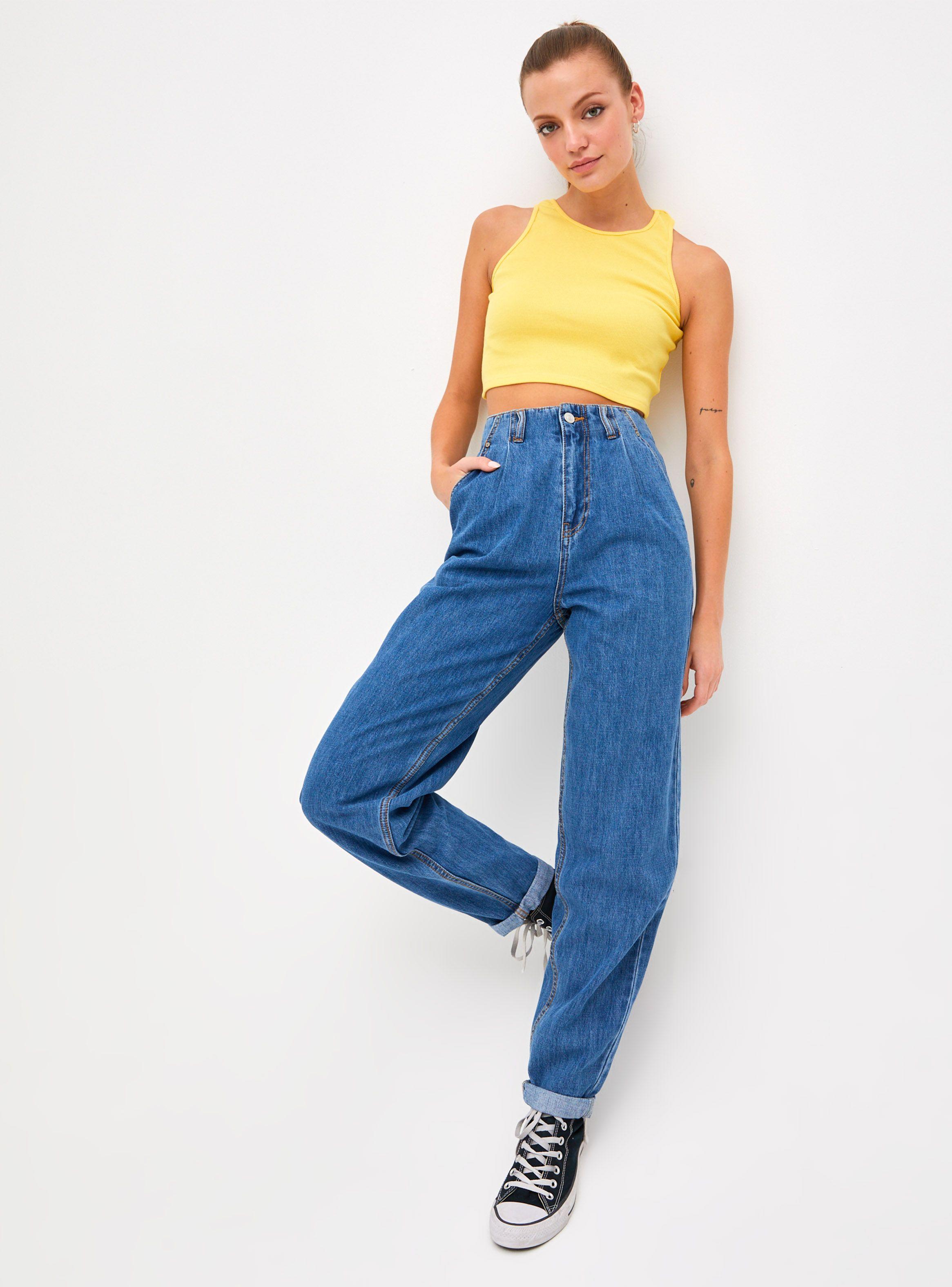 Jeans Mezclilla Moda Slouchy Fit con Pinzas en el Delantero-3