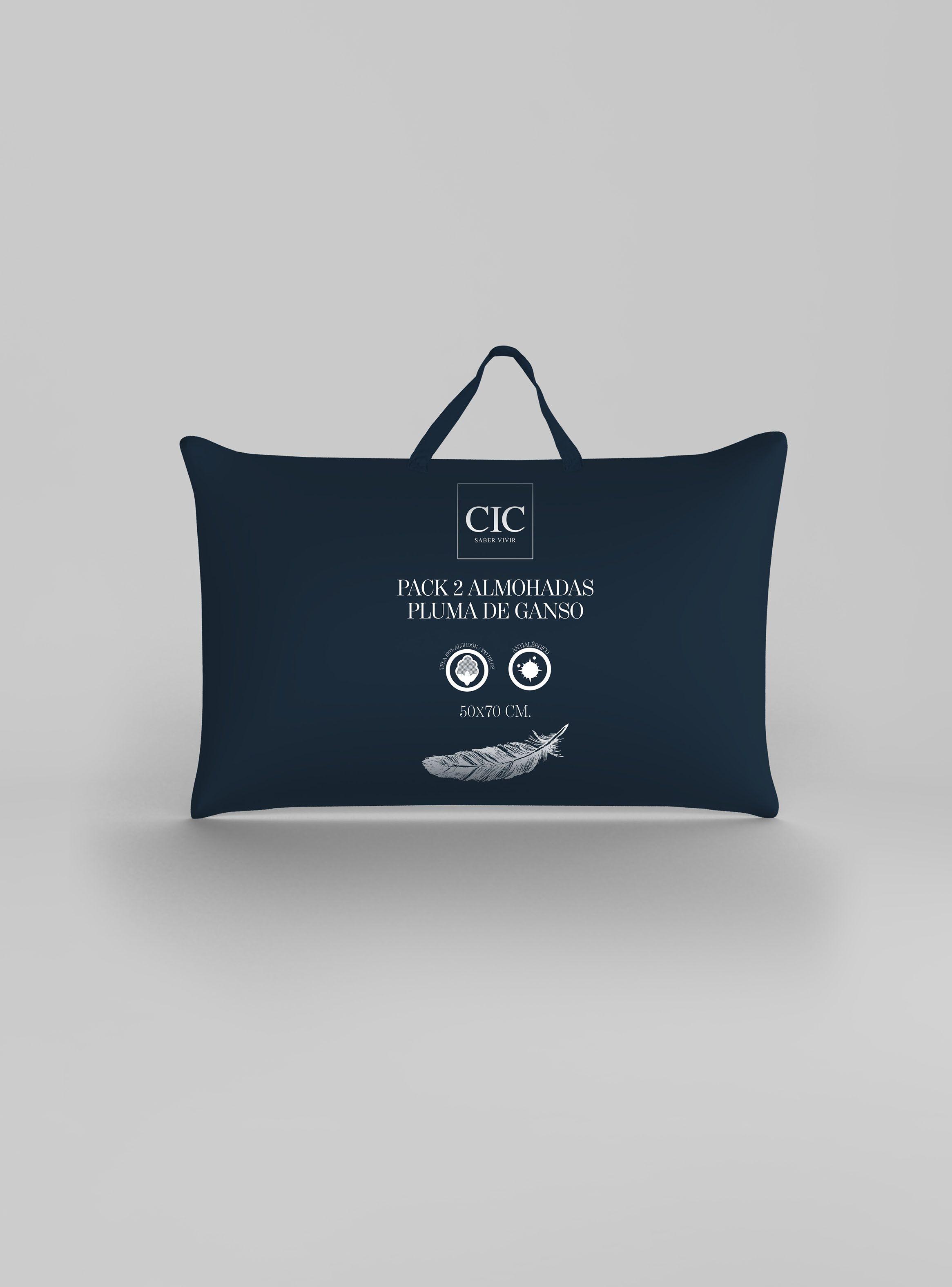 Pack 2 Almohadas 100% Pluma 50x70 cm-0