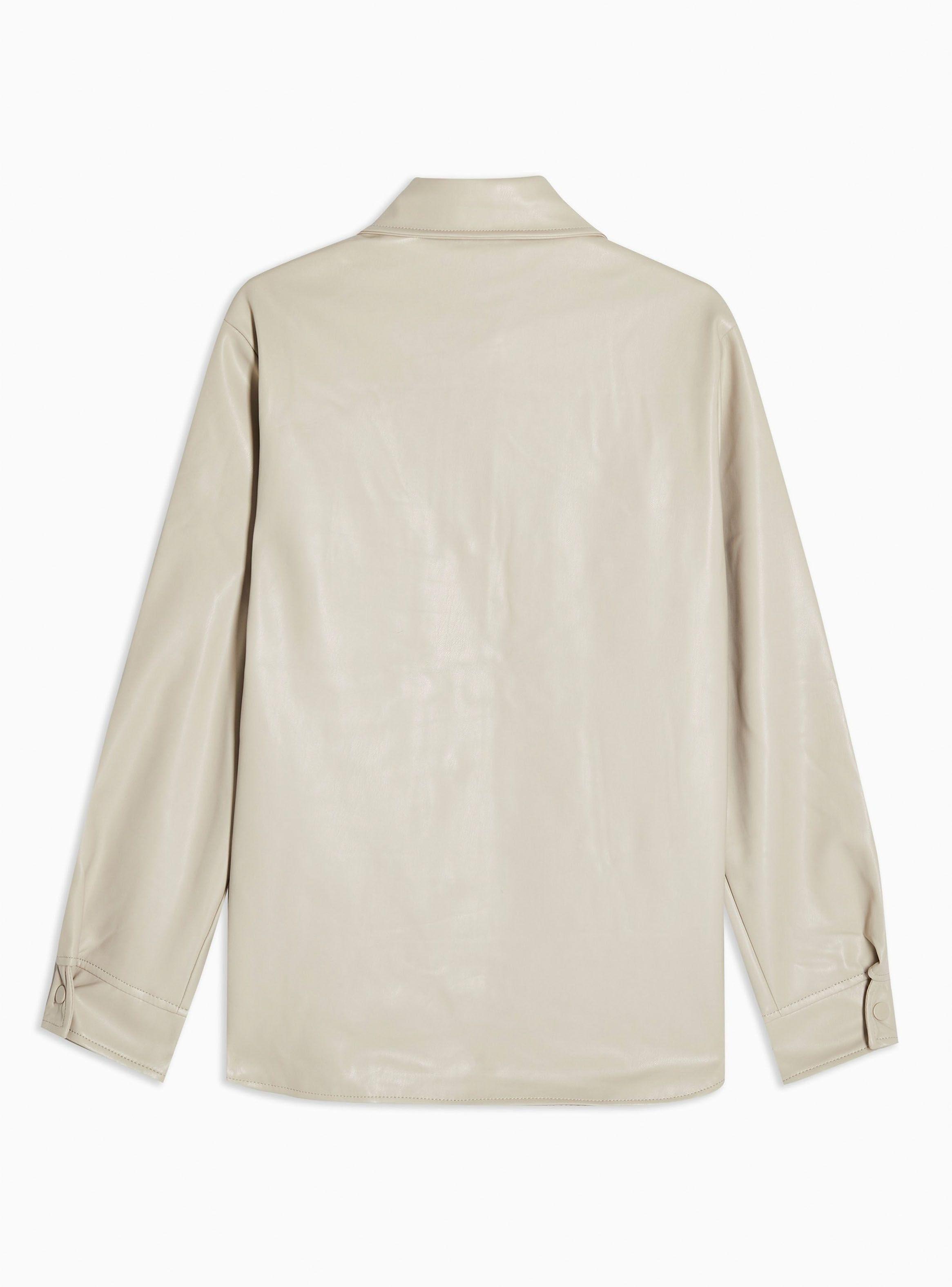 Blusa Taupe Faux Leather Topshop-1