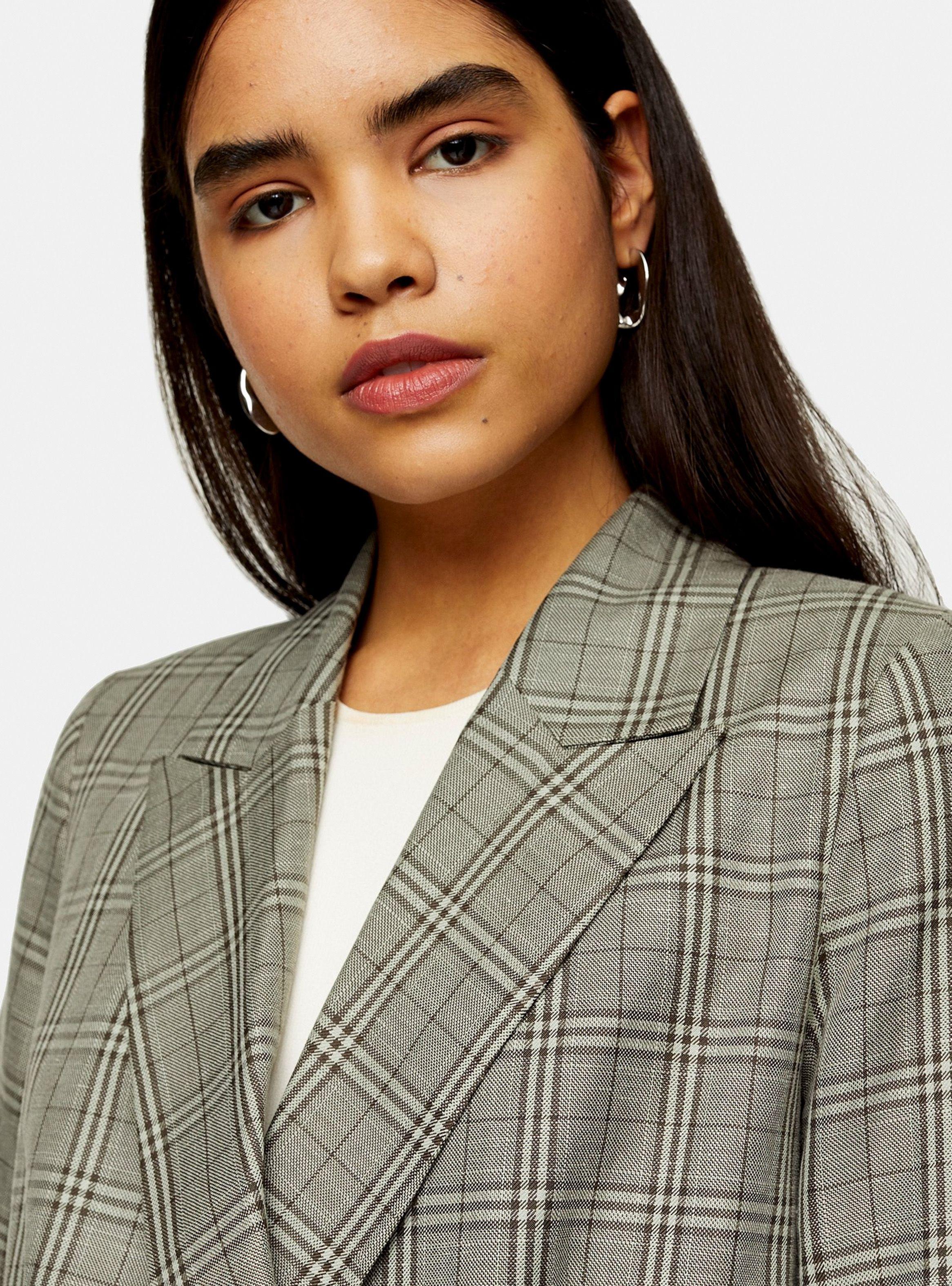 Blazer CONSIDERED Mint Check Topshop-2