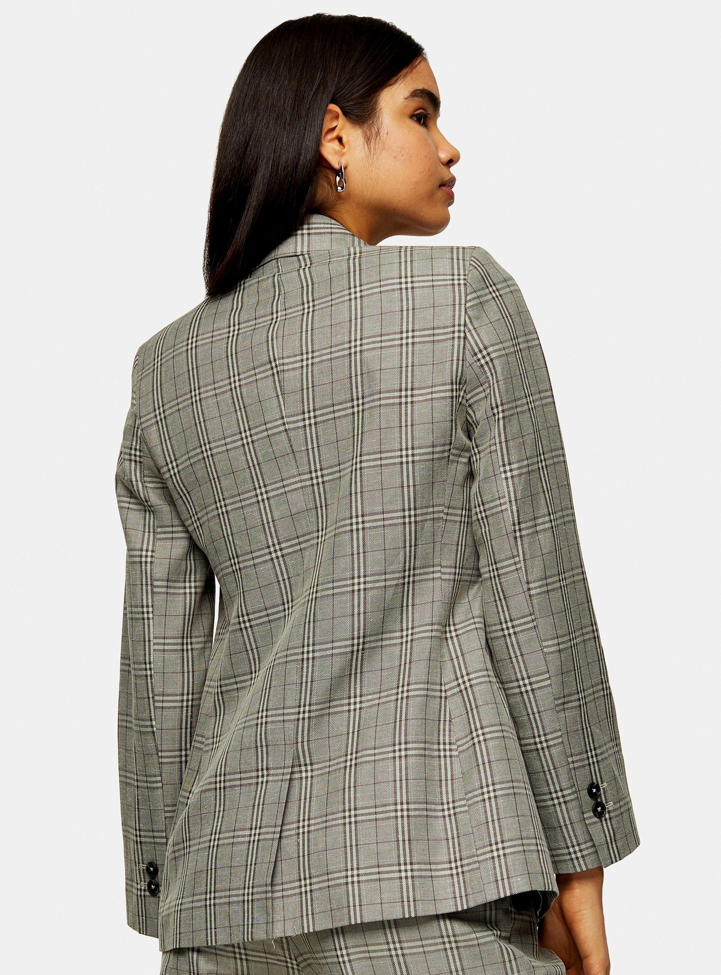 Blazer CONSIDERED Mint Check Topshop-1