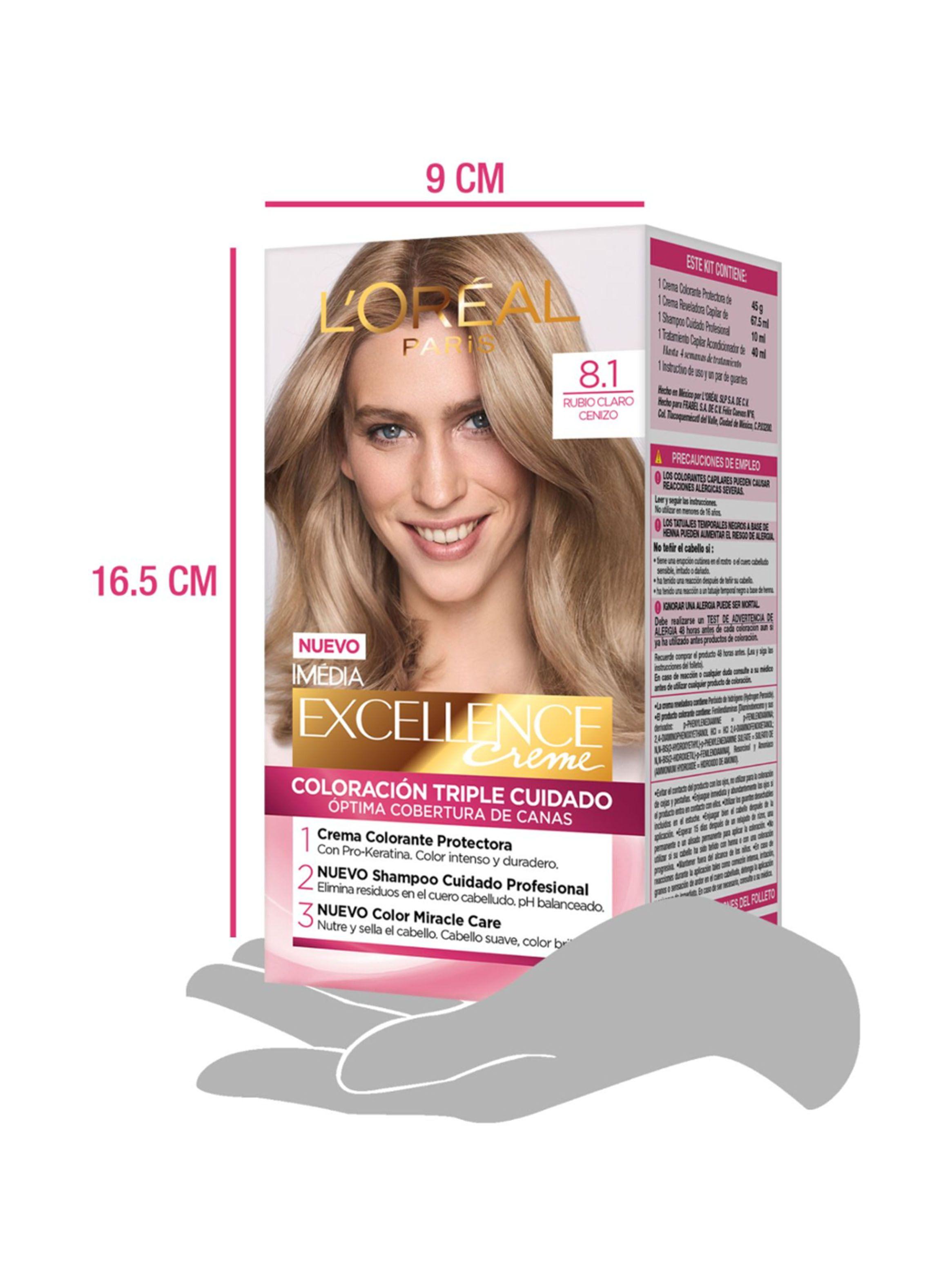 Tintura Excellence Cabello Creme 8.1 Rubio Claro Cenizo-3