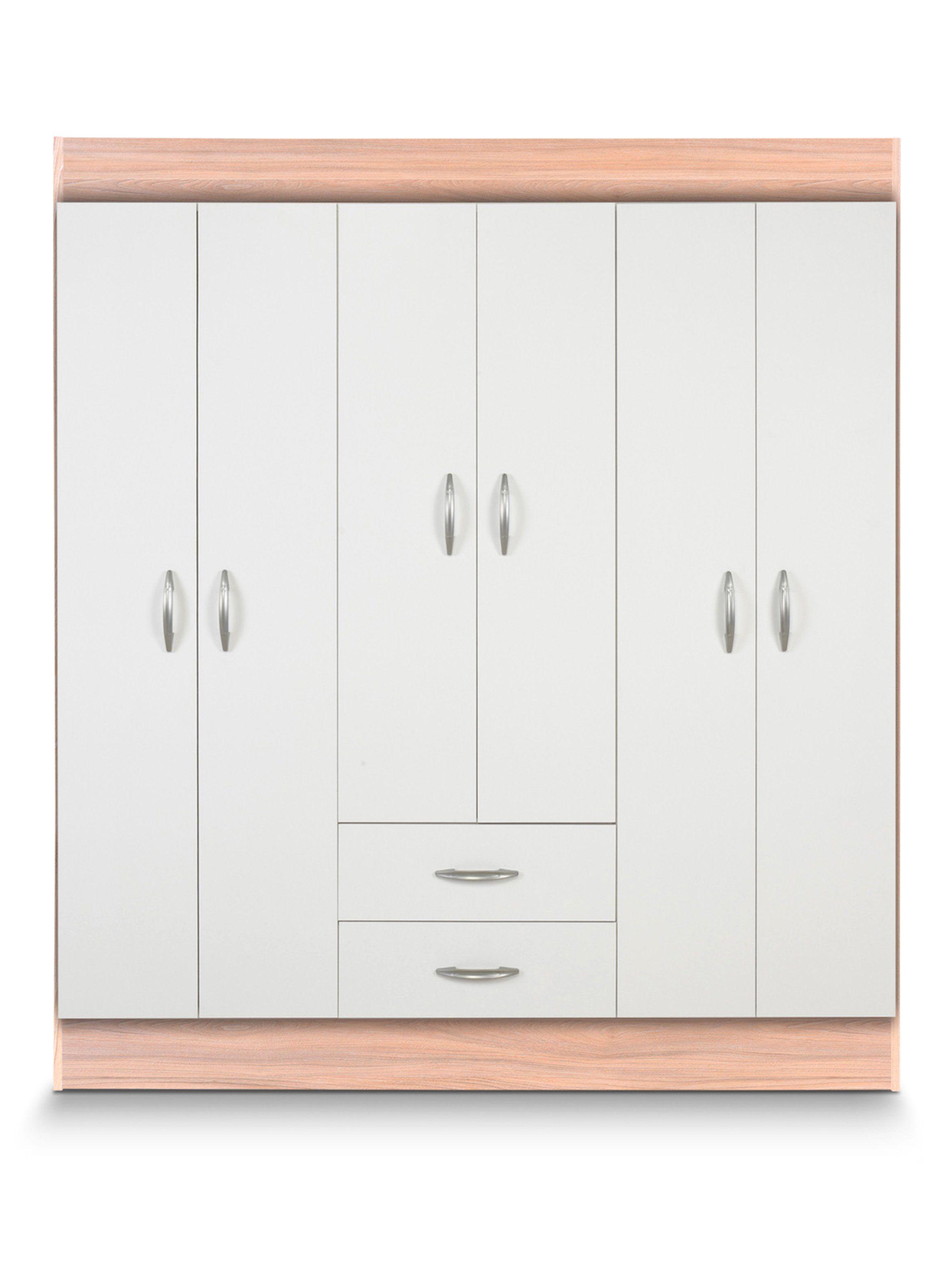 Clóset 6 puertas 2 Cajones Trancura Nogal/Blanco-0