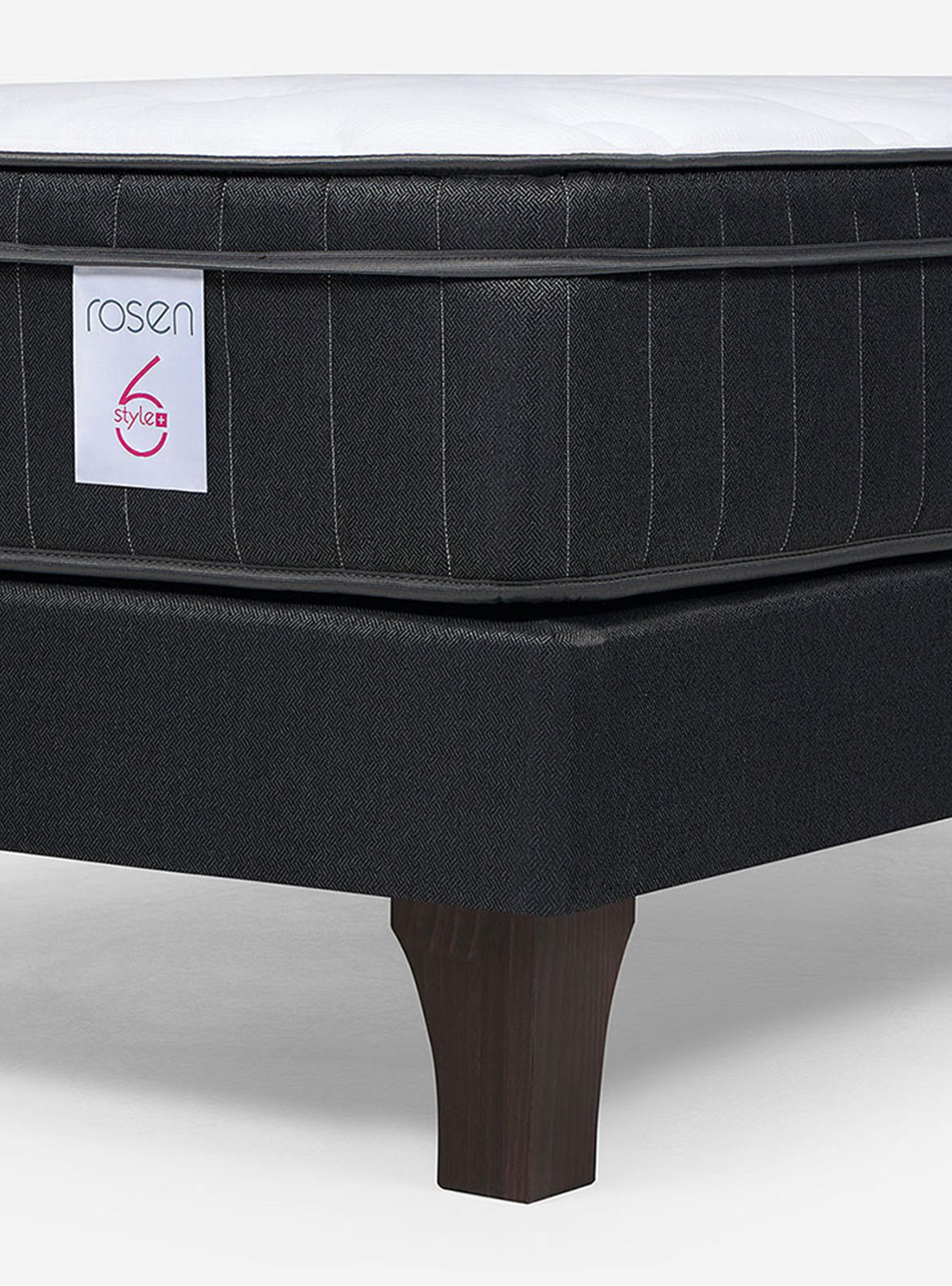 Cama Europea New Style 6 Plus 1 Plaza + Respaldo Issey Grafito-4