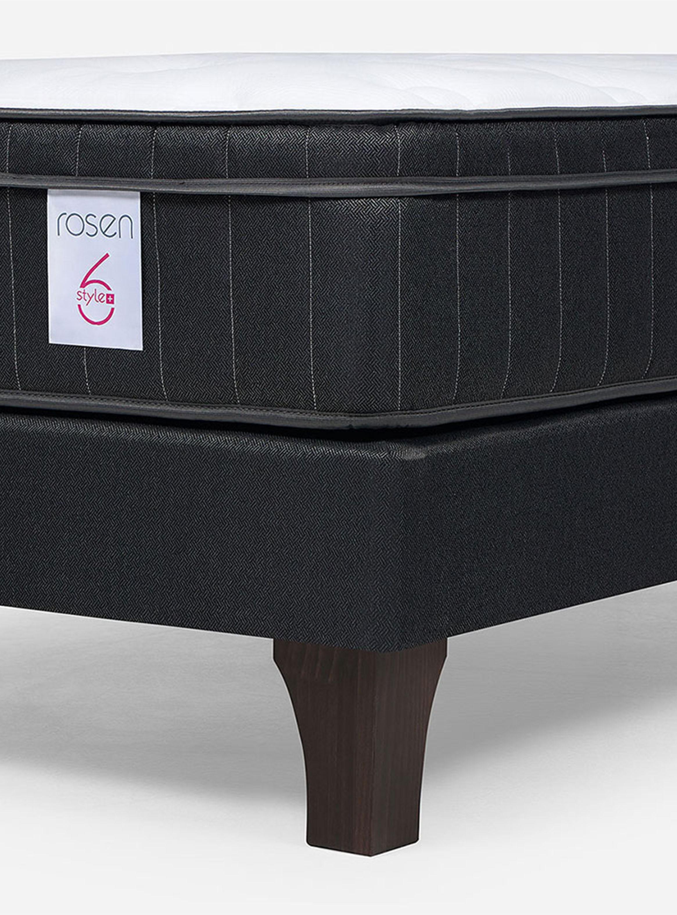 Cama Europea 1.5 Plazas New Style 6 Plus + Respaldo Issey Grafito-4