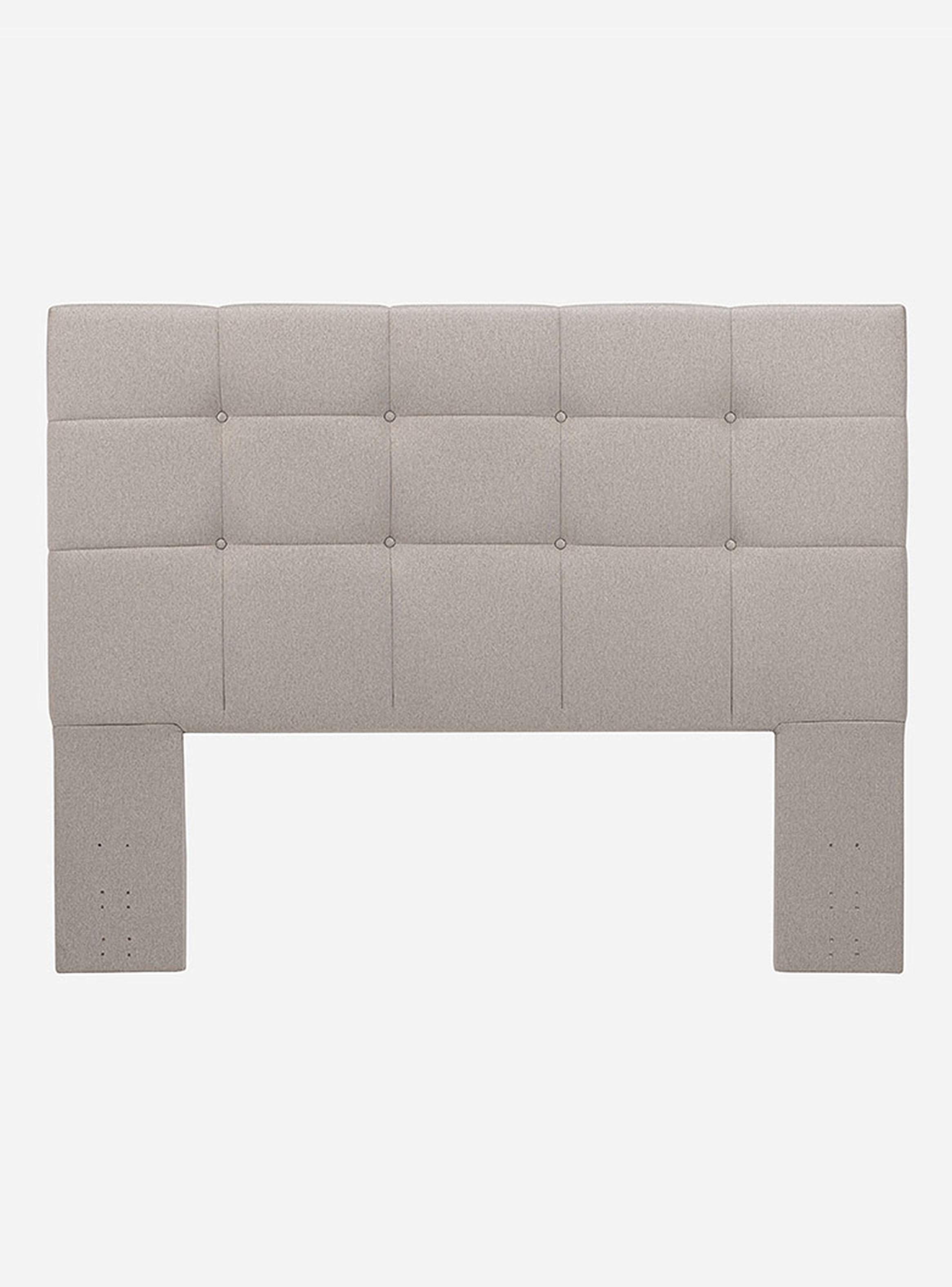 Cama Europea 2 Plazas Driven + Respaldo Issey Niebla-2