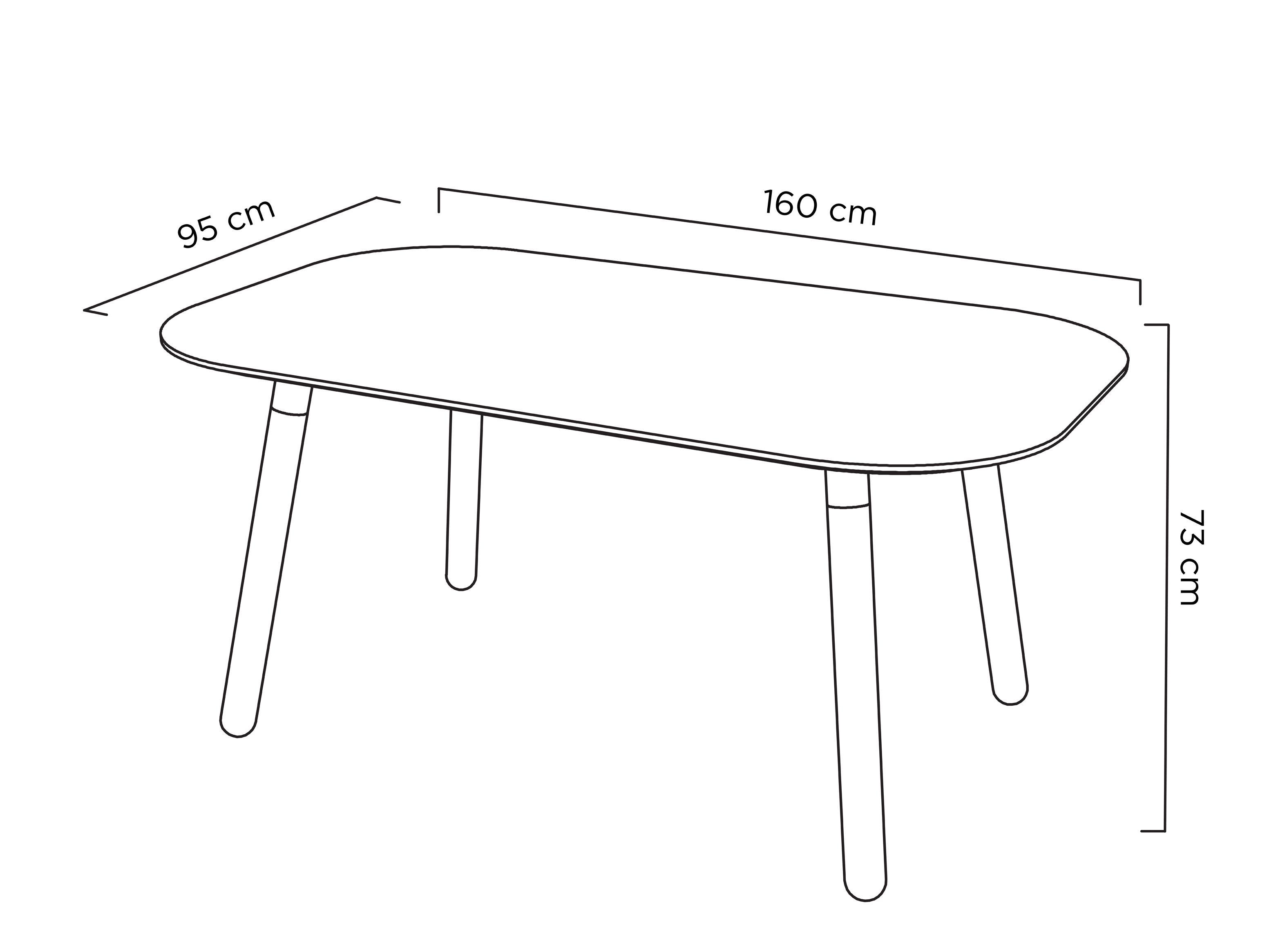 Mesa Medular de Comedor Ovalada Canelo 6 personas-1