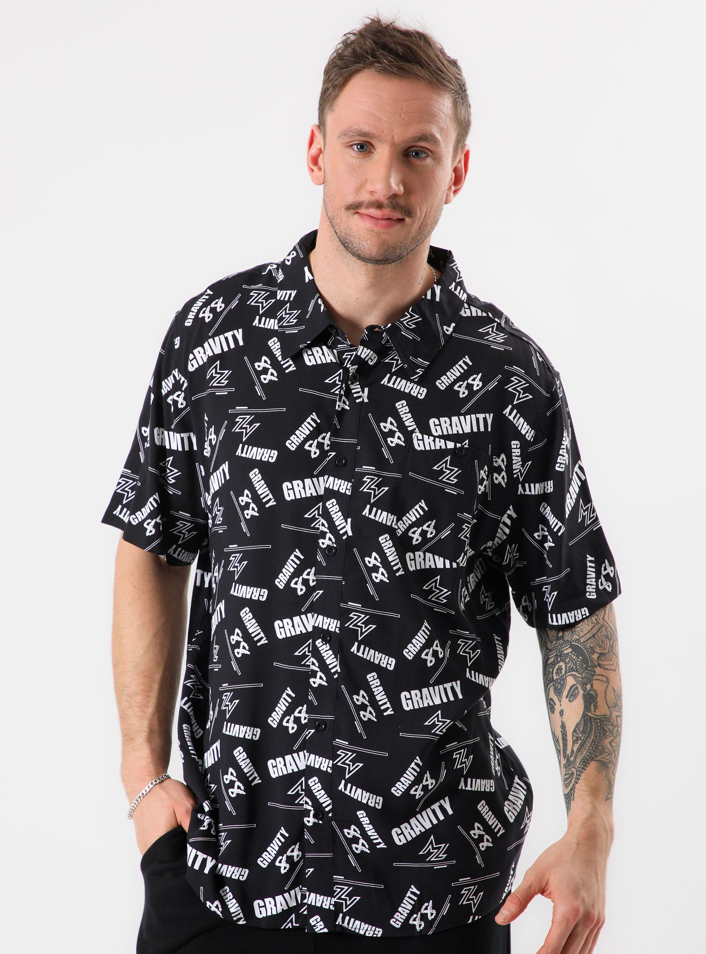 Camisa Manga Corta Negro Full Print Meta X Metalinguistica-0