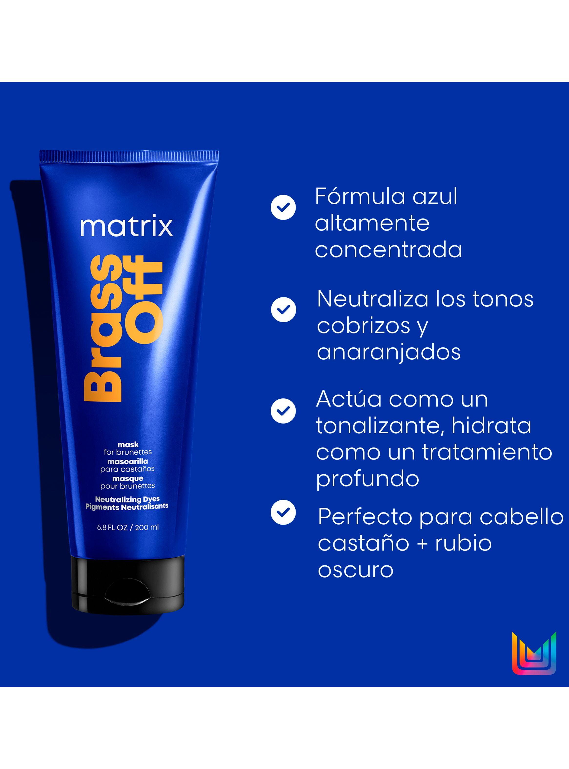 Máscara Matizadora Azul Cabello Castaño con Color Brass Off 200ml-1