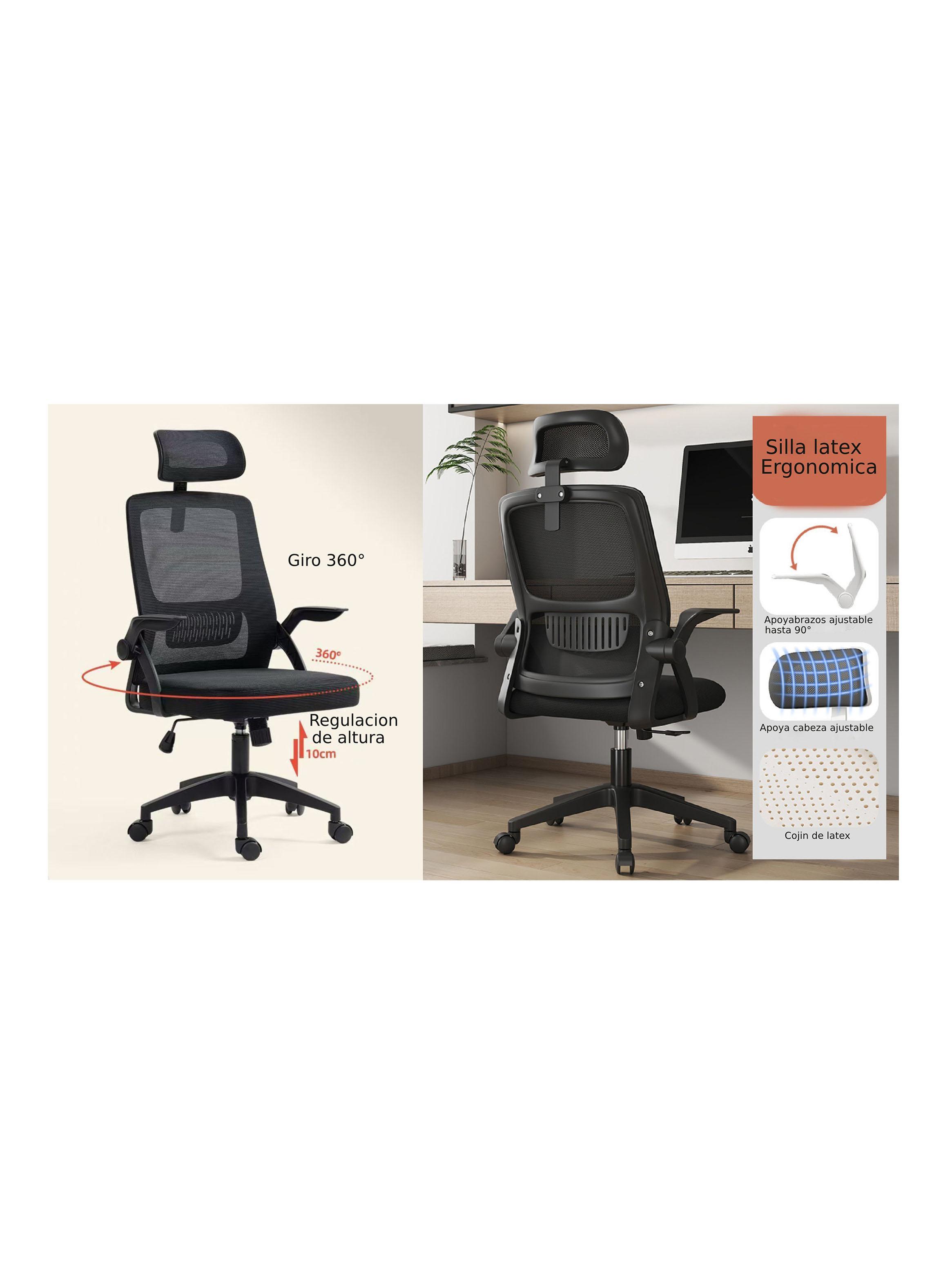 Silla de Escritorio Ergonómica Negra 24 Hr-3