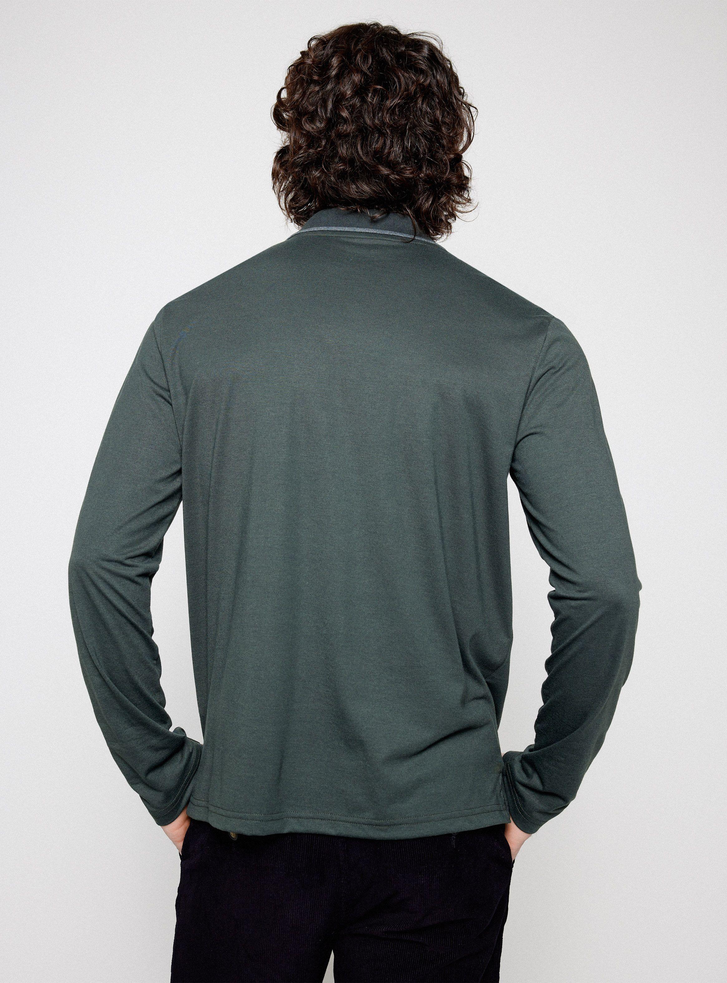 Polera Manga Larga Cuerpo Algodón Cuello Piqué-1